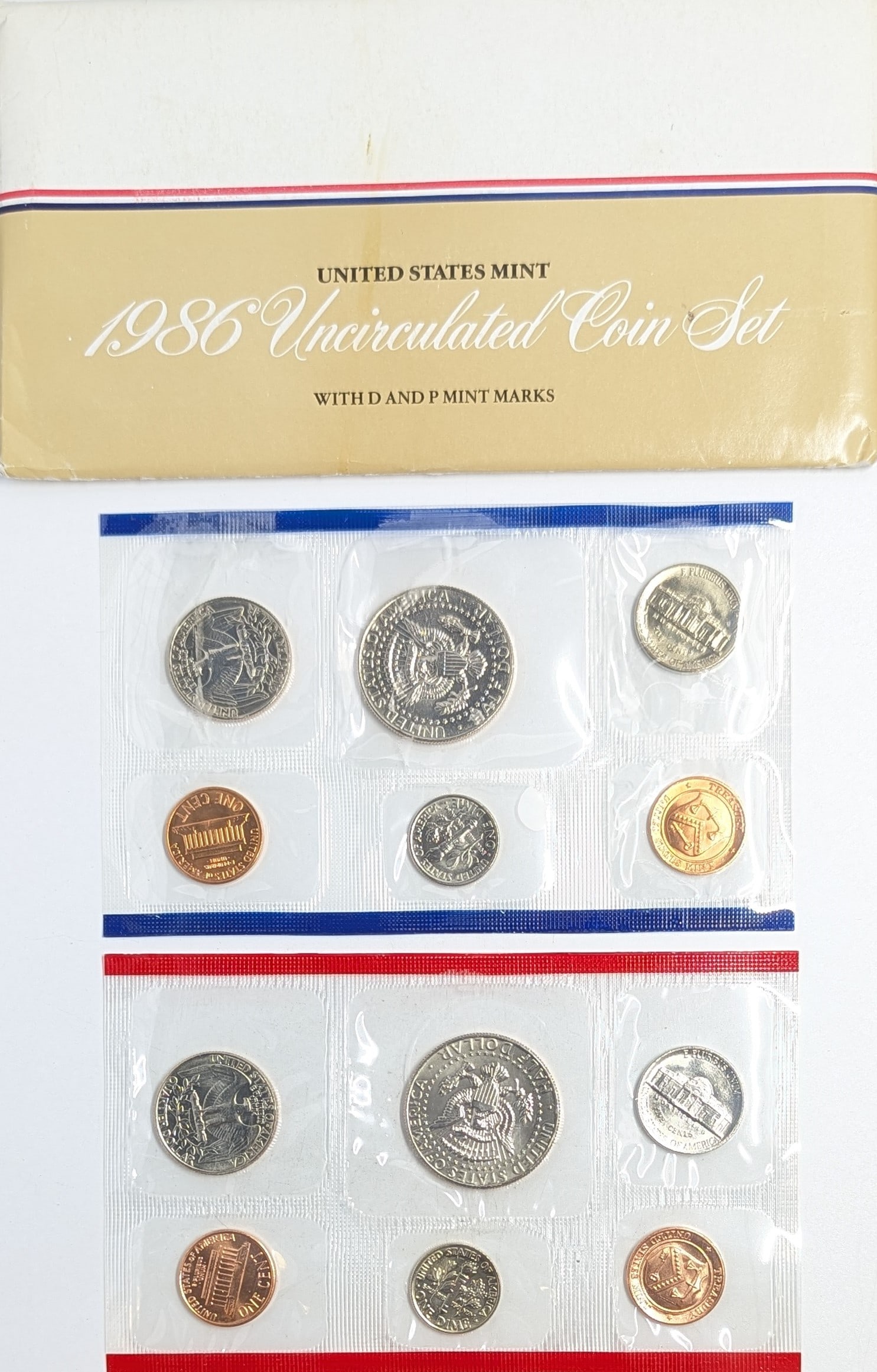 1986 US Mint Uncirculated Coin Set - 2