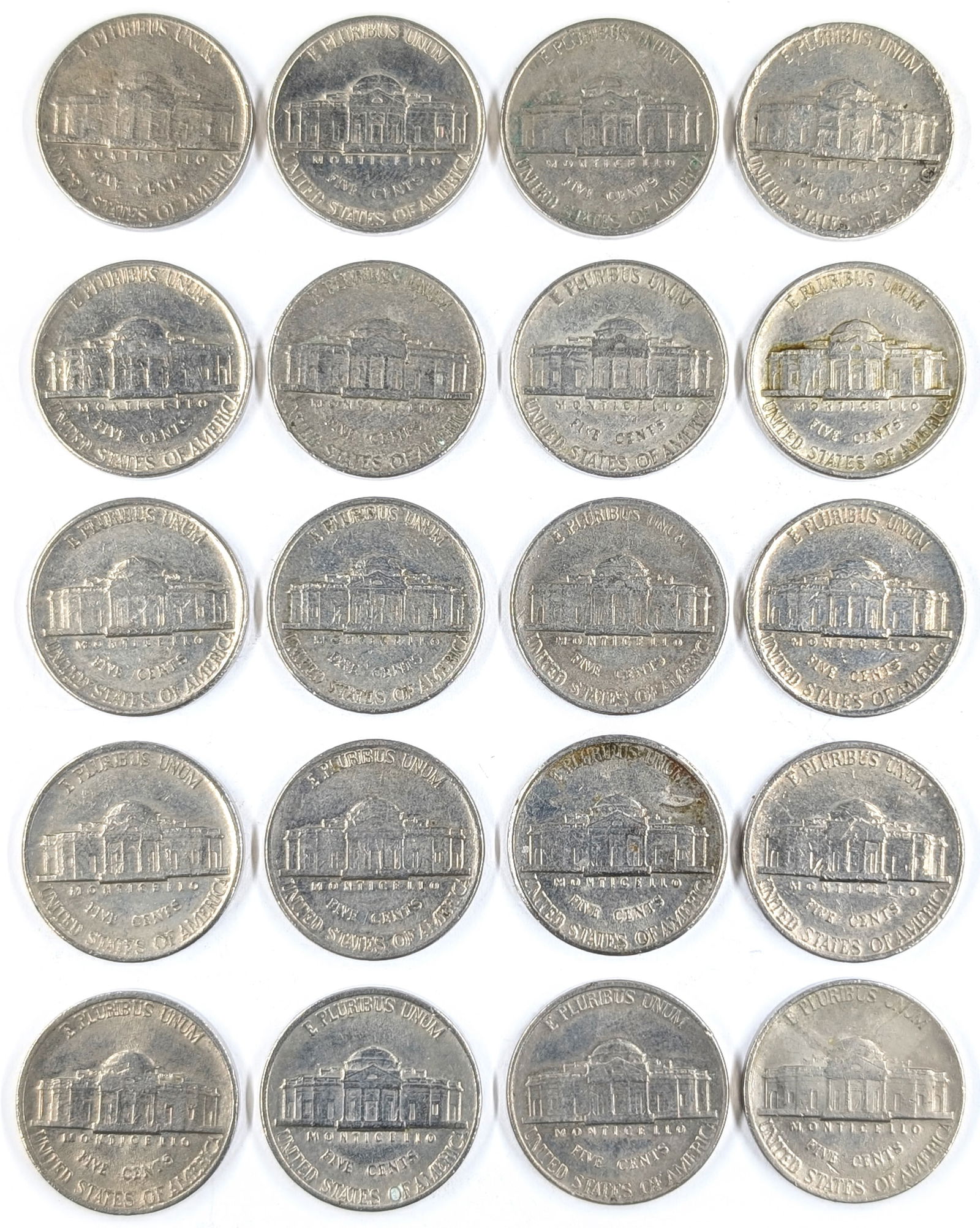 Lot of 20 Jefferson Nickels-1980-1989 - 2