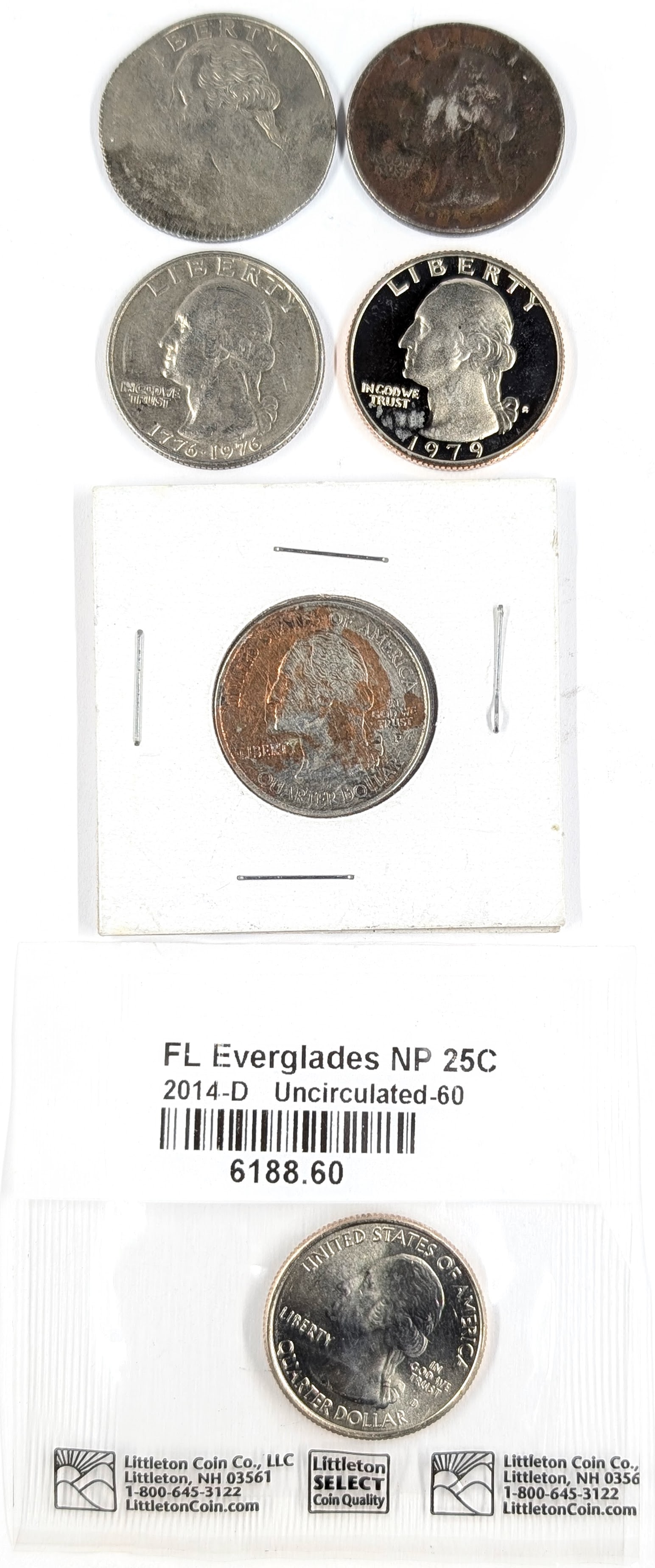 Lot of 6 Washington Quarters (1 of 2)