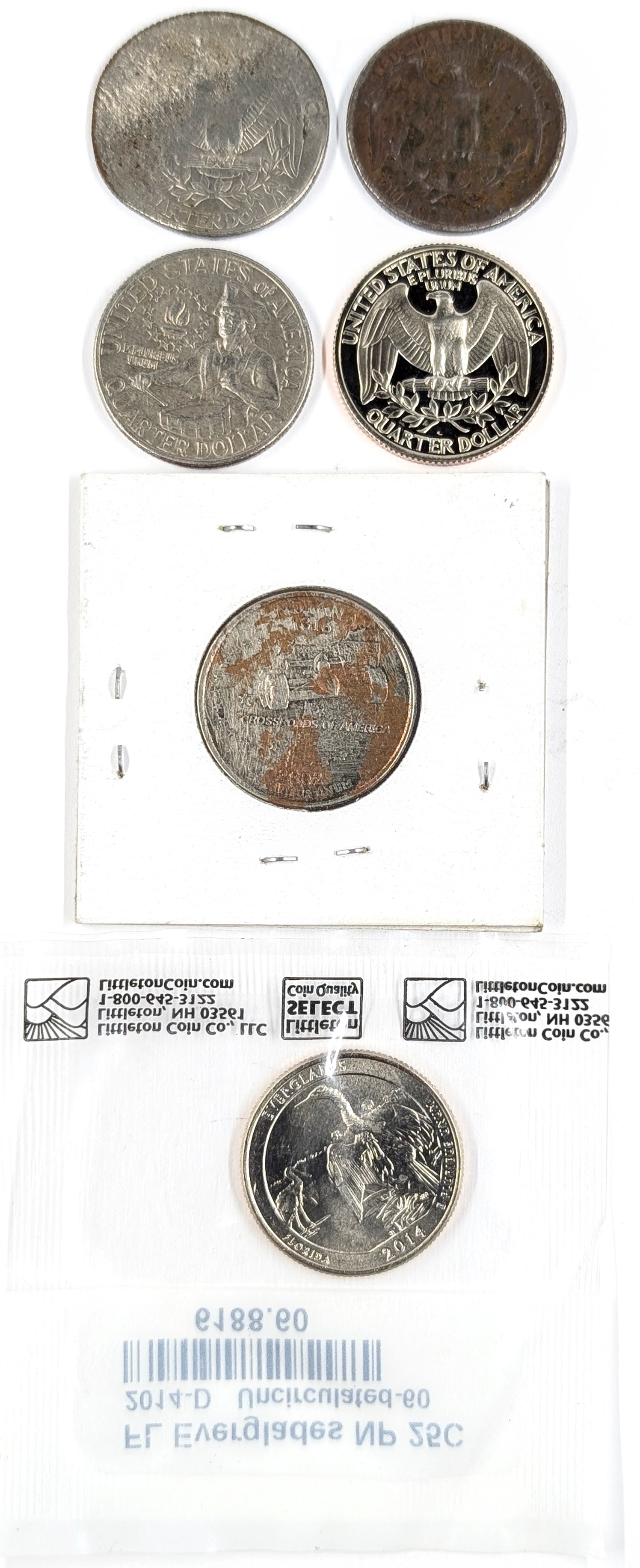 Lot of 6 Washington Quarters - 2