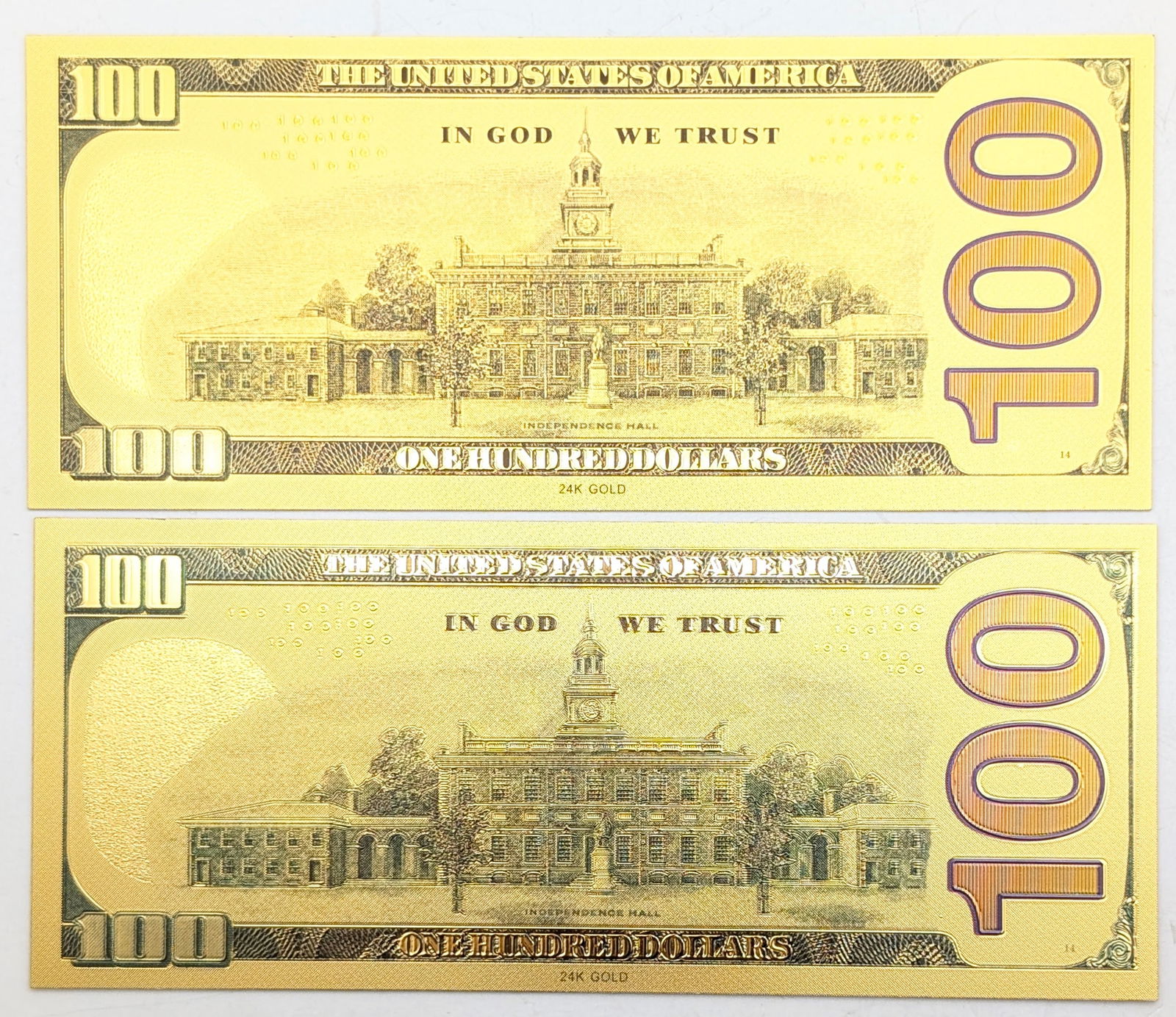 Lot of 2 Star Wars Gold foil $100 design - 2