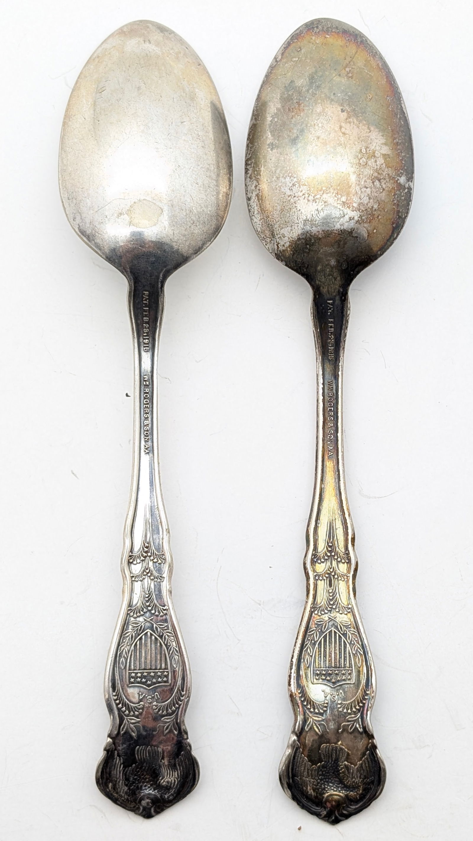 Lot of 2 WM Rogers & Son Silver-plated State Spoons- MS, AK - 2