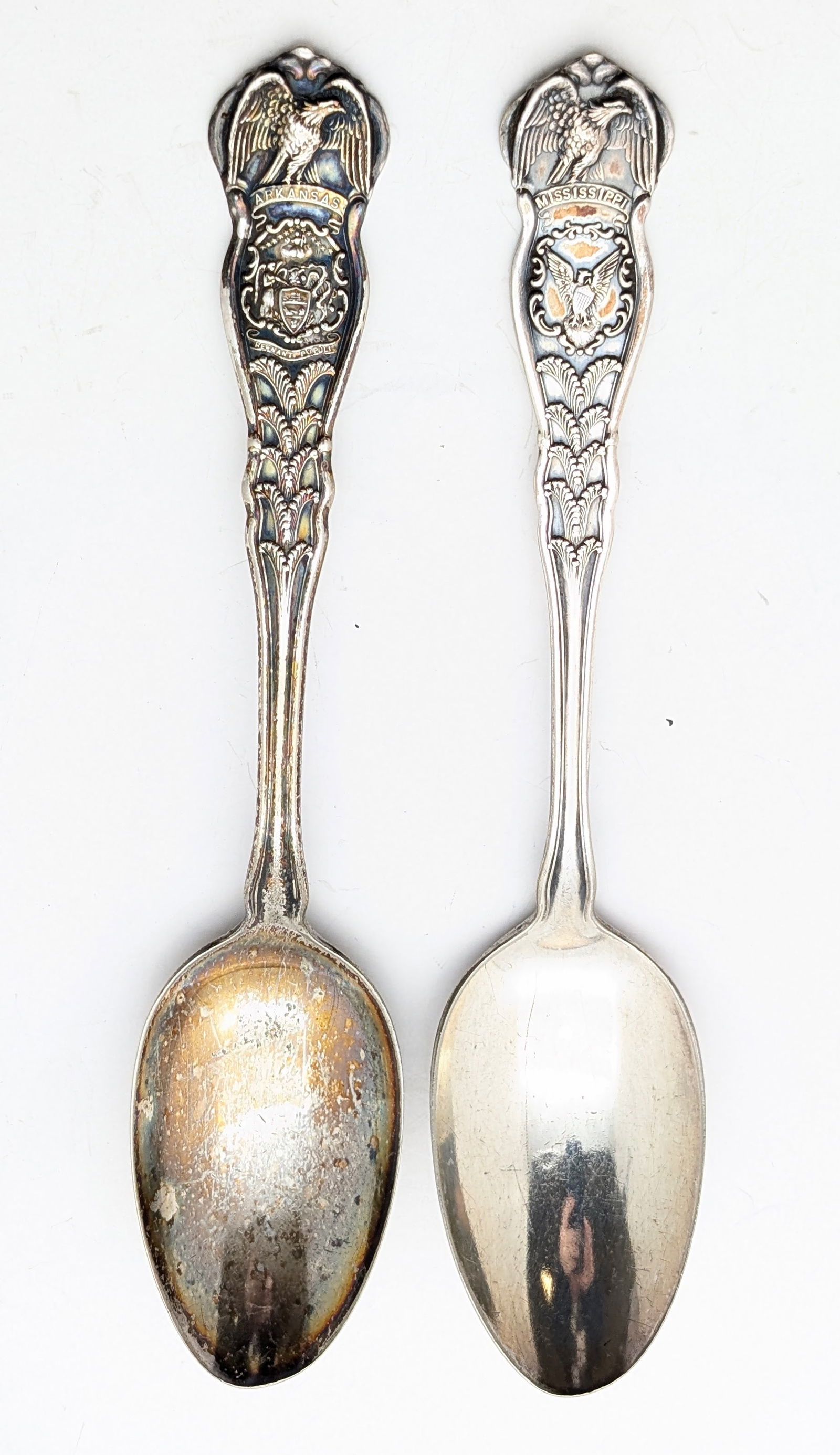 Lot of 2 WM Rogers & Son Silver-plated State Spoons- MS, AK - 3