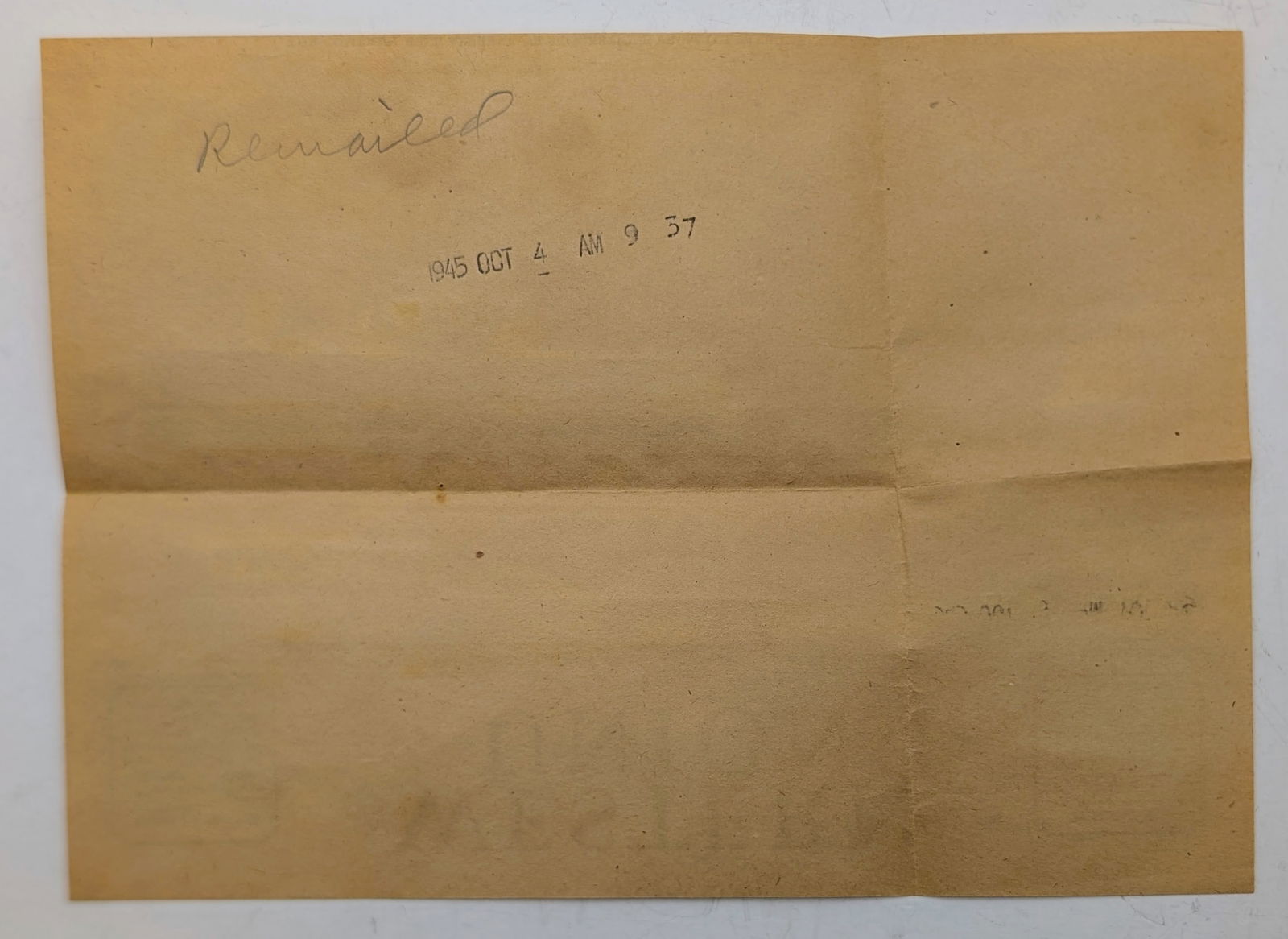 Antique Western Union Telegram sent on Oct 3, 1945! - 2