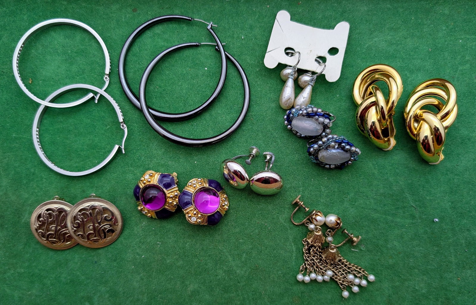 Lot of Unique Earrings- Hoops, Clip Ons, Ect. (1 of 3)
