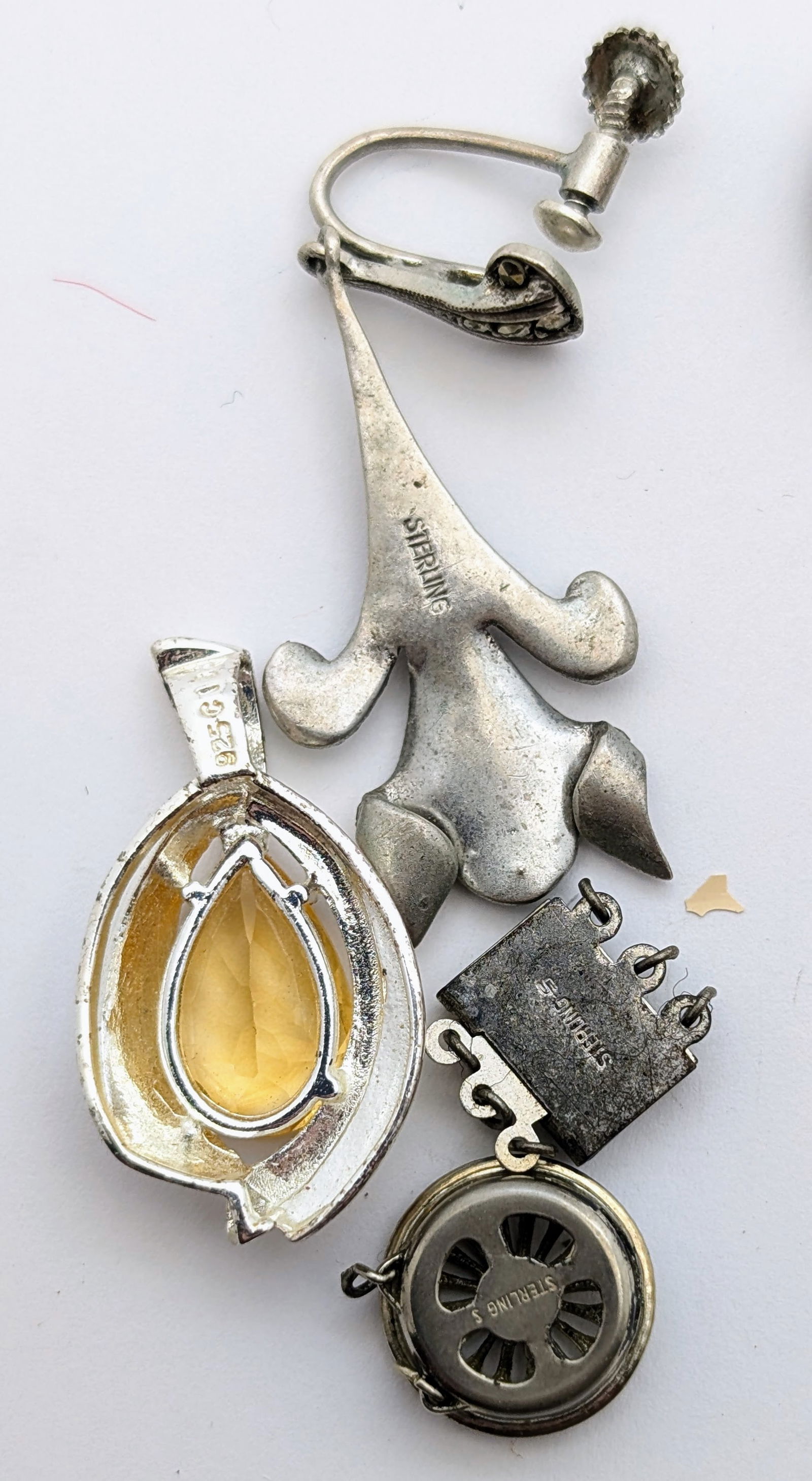 Jewelry Sterling Silver Lot- Pendants, Earring, ect - 2