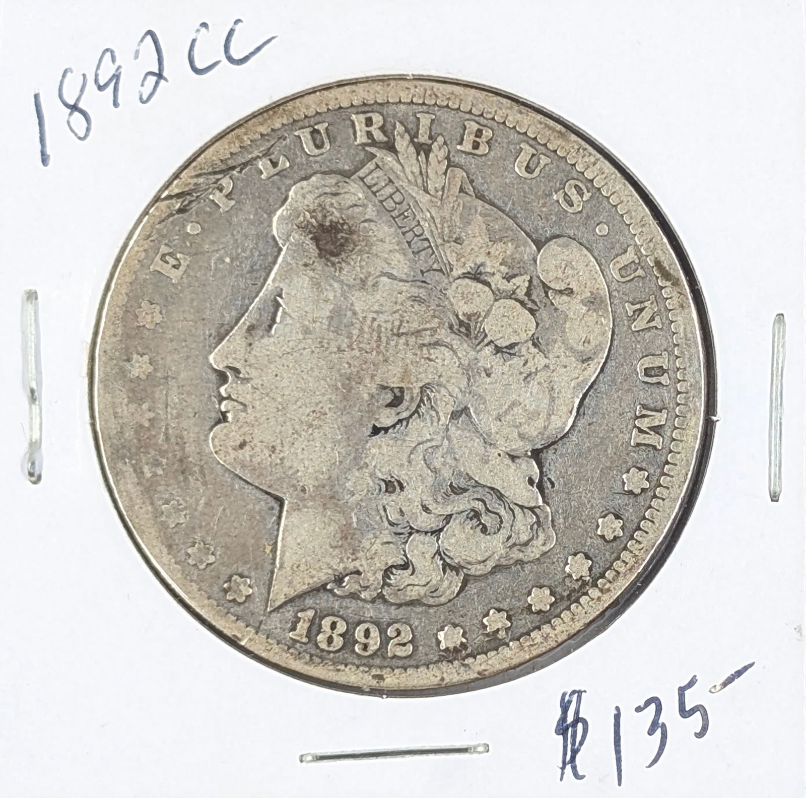 1892-CC Morgan Silver Dollar - Carson City Mint: Silver 