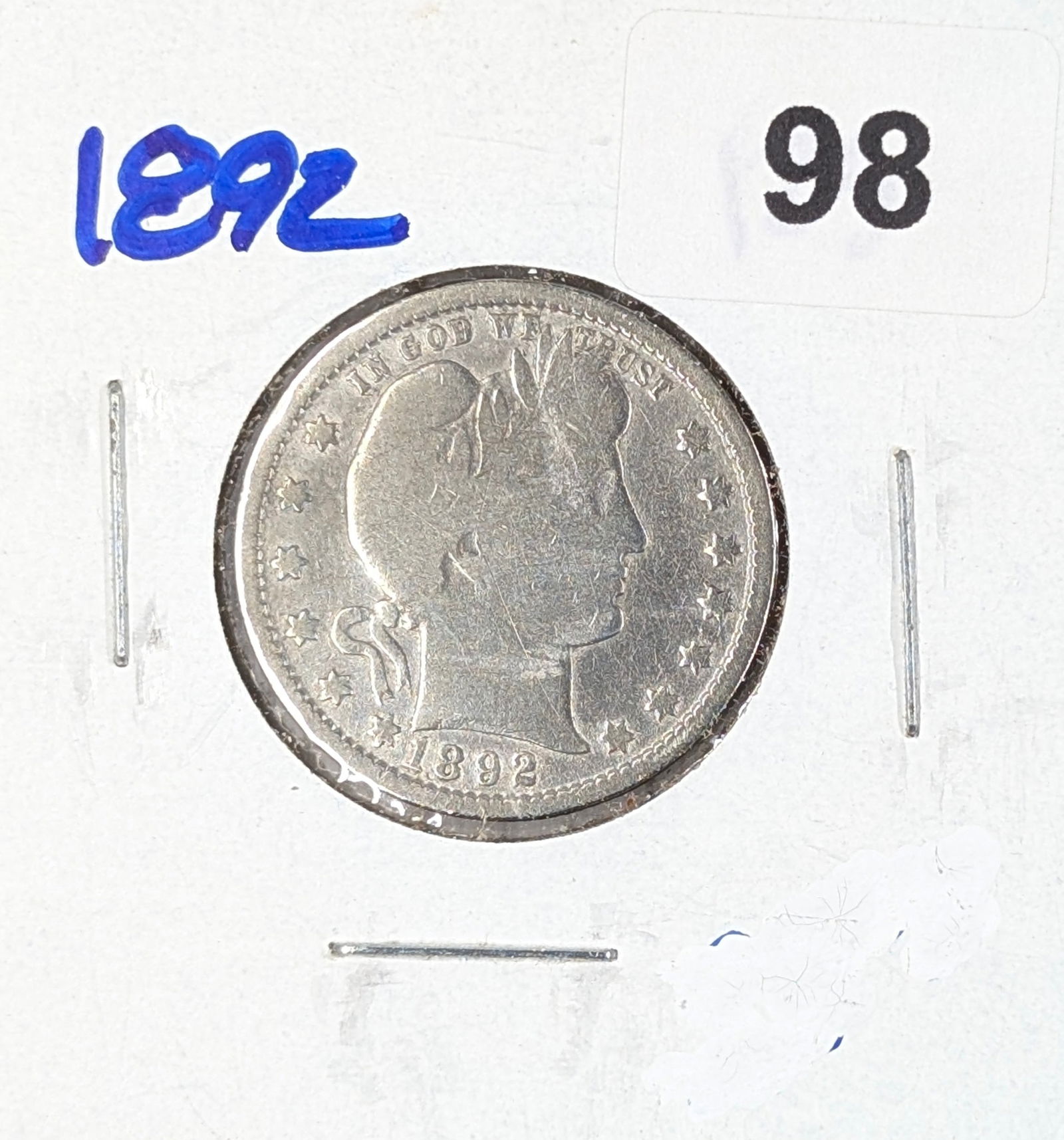 1892 Silver Barber Quarter (1 of 2)