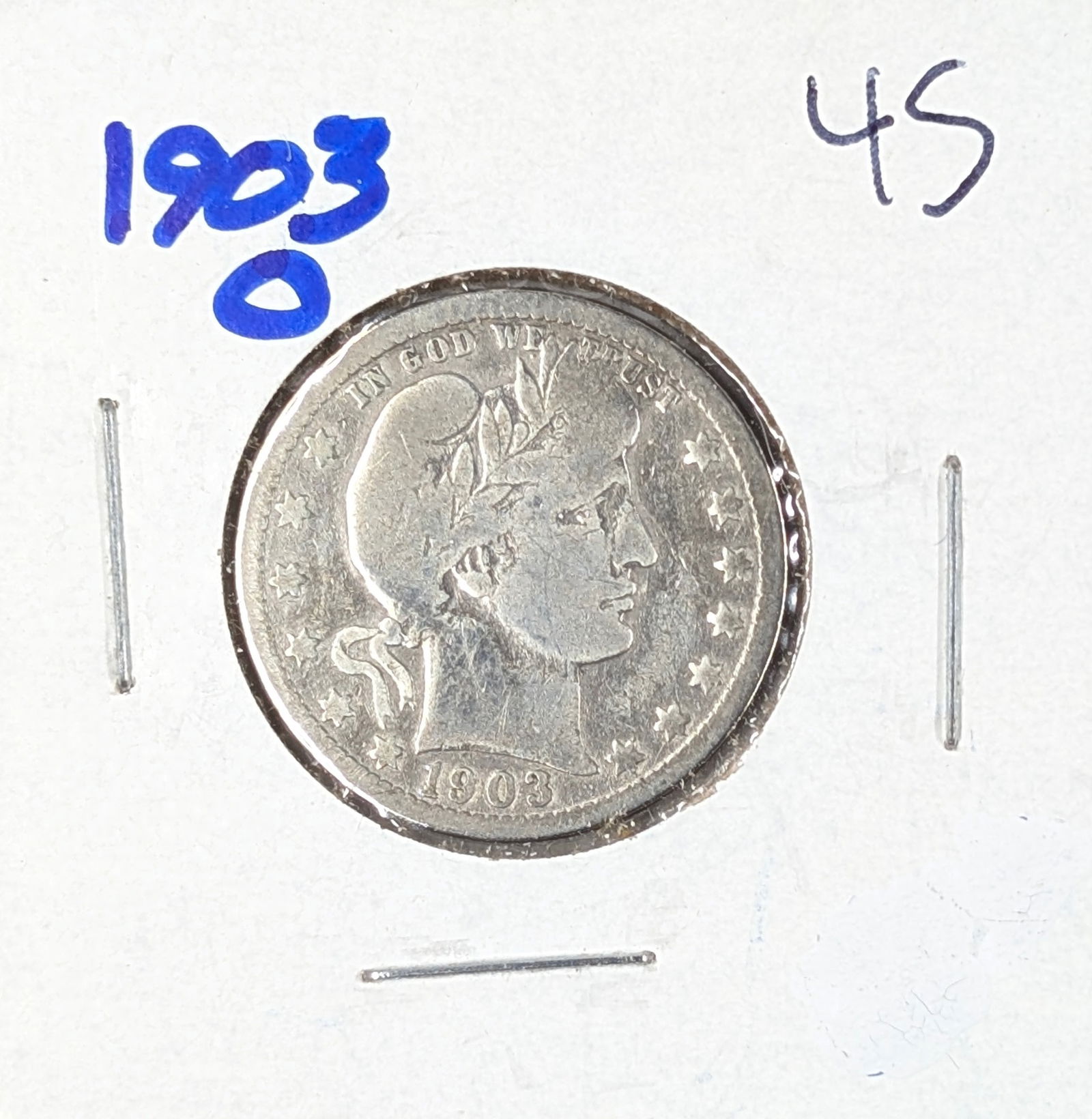 1903-O Silver Barber Quarter (1 of 2)