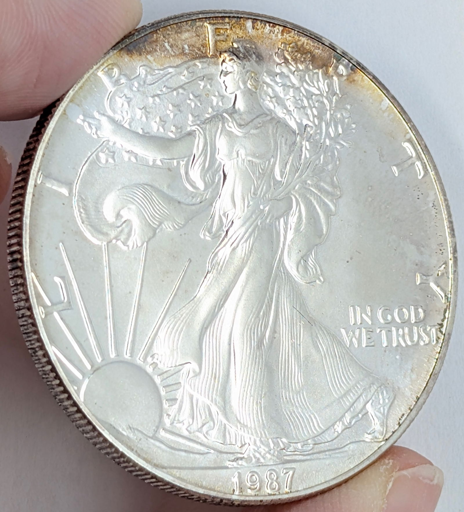 1987 American Silver Eagle Dollar - Toned (1 of 3)