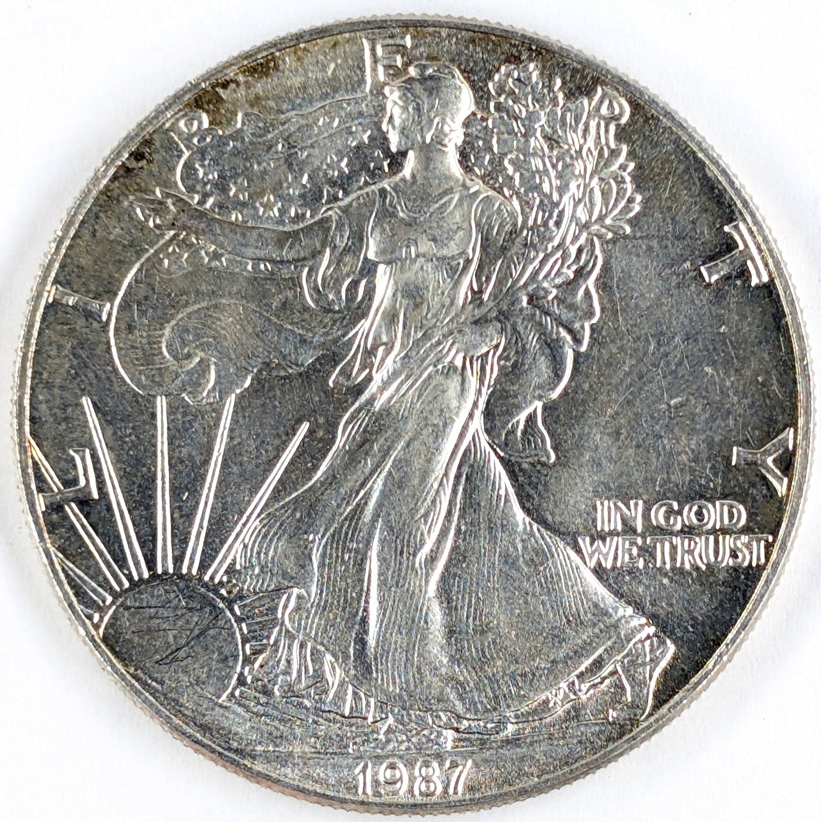 1987 American Silver Eagle Dollar - Toned - 2