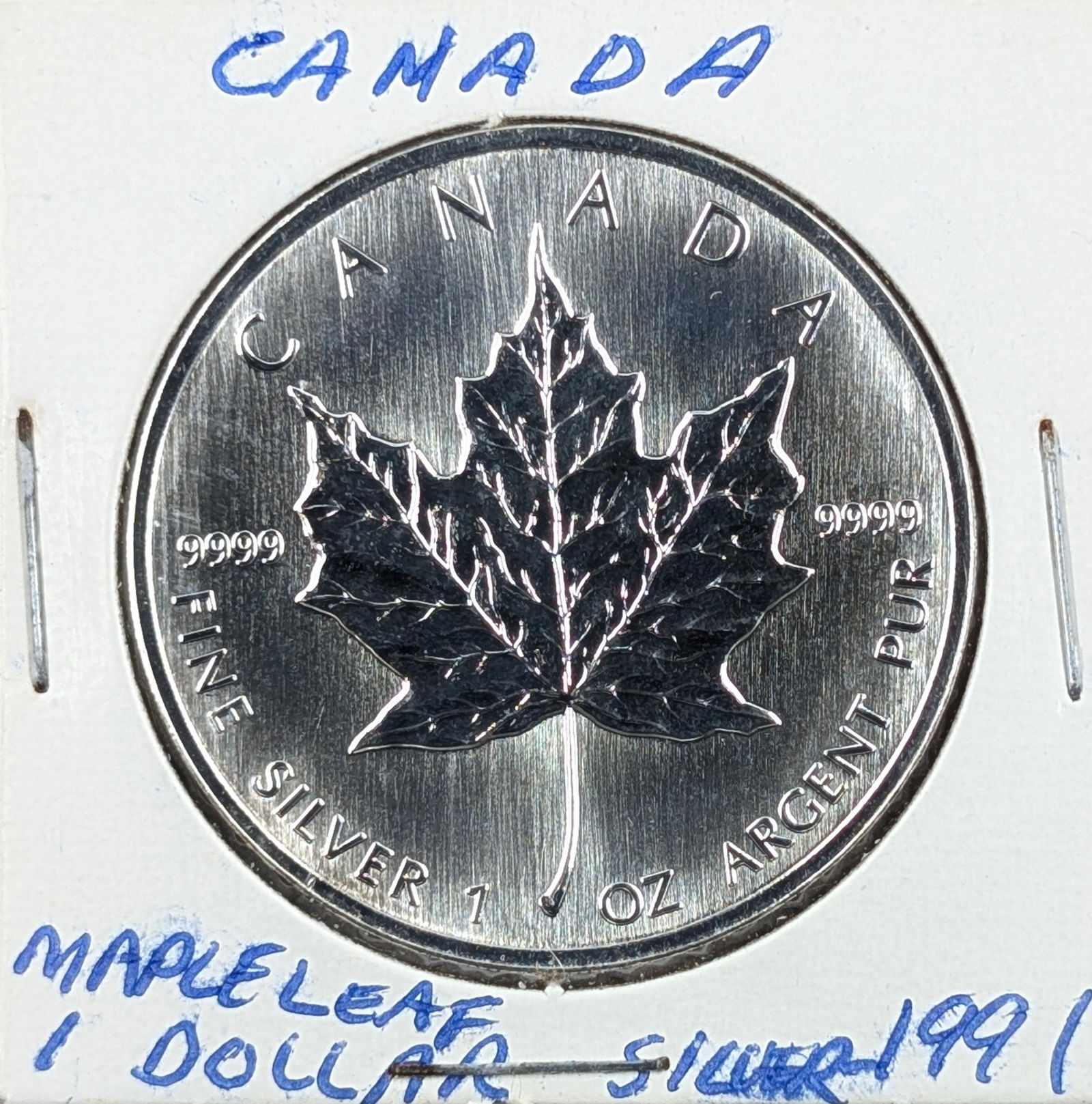 1 Ounce Fine .999 Silver Round - 1991 Canada Maple (1 of 2)