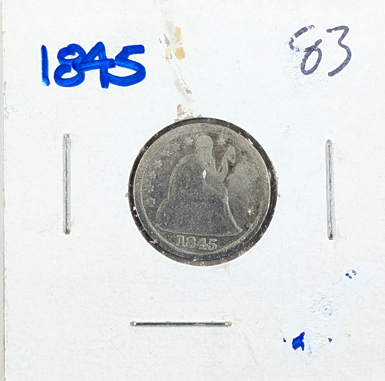 1845 Silver Seated Liberty Dime (1 of 2)
