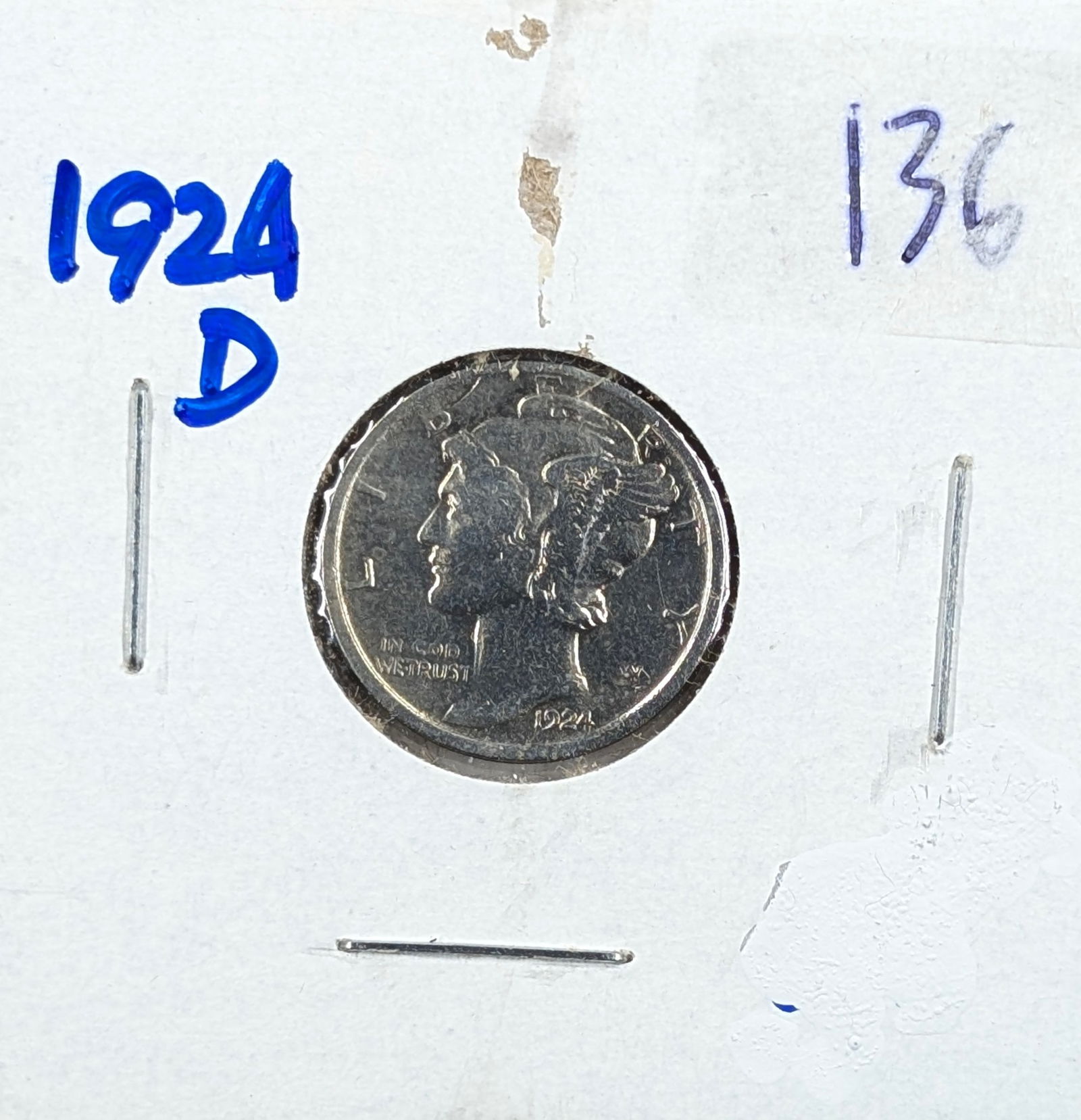 1924-D Silver Mercury Dime - Good Condition: Silver 