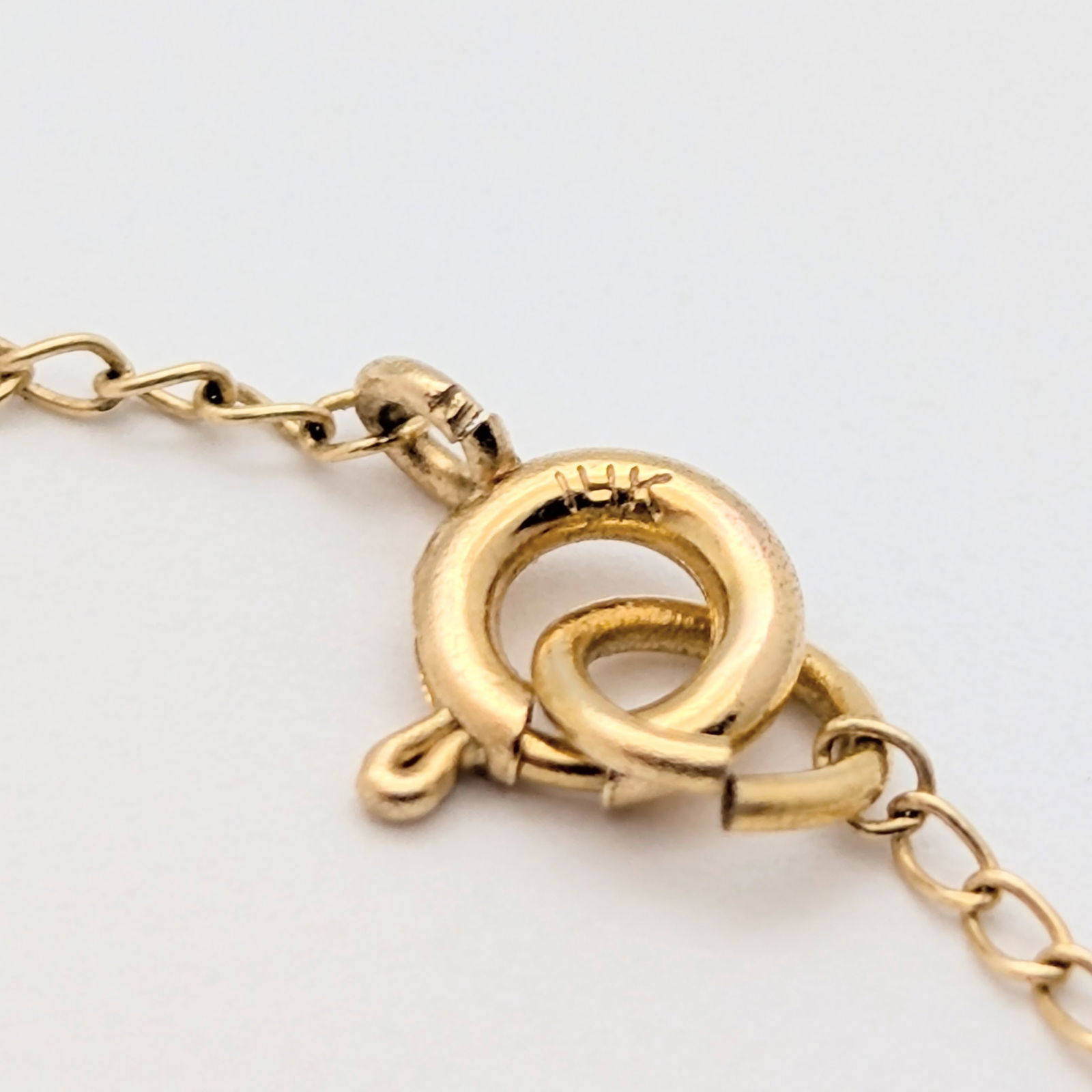 14K Gold Beaded Ladies Necklace - 1.7g - 5