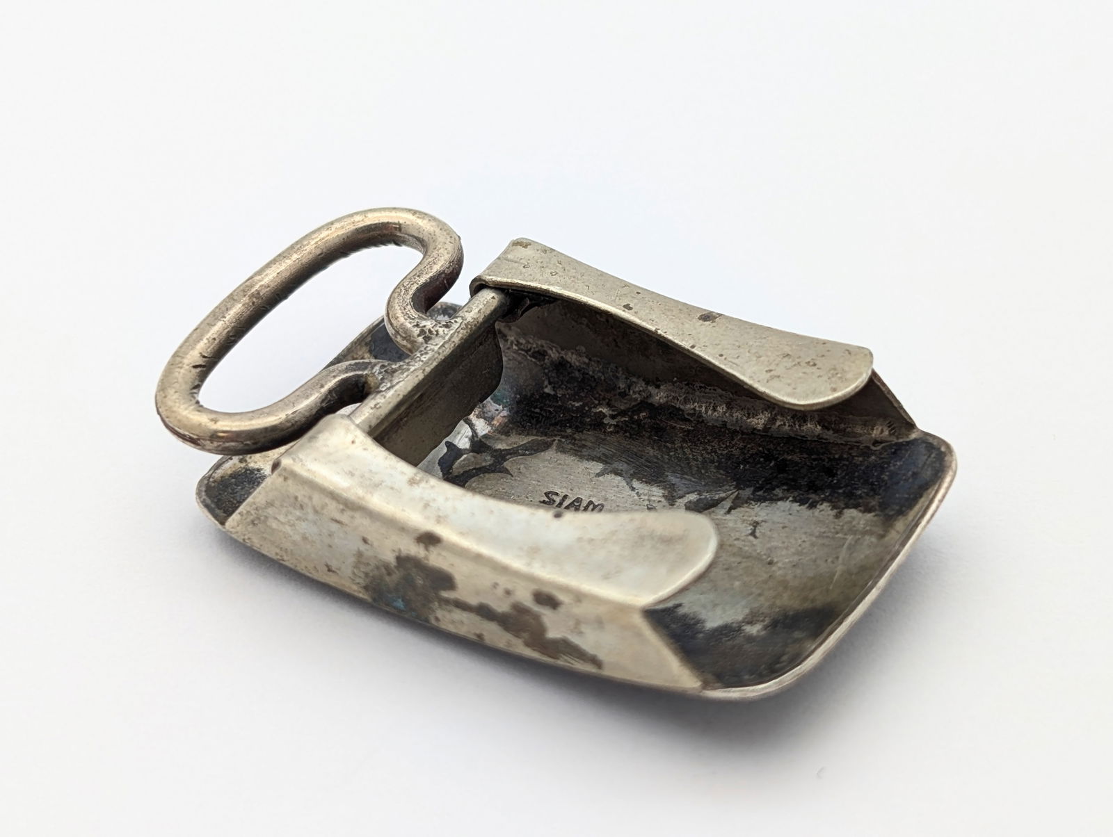 Vintage Sterling Silver Siam Thai Dancer Belt Buckle - 15.64g - 3