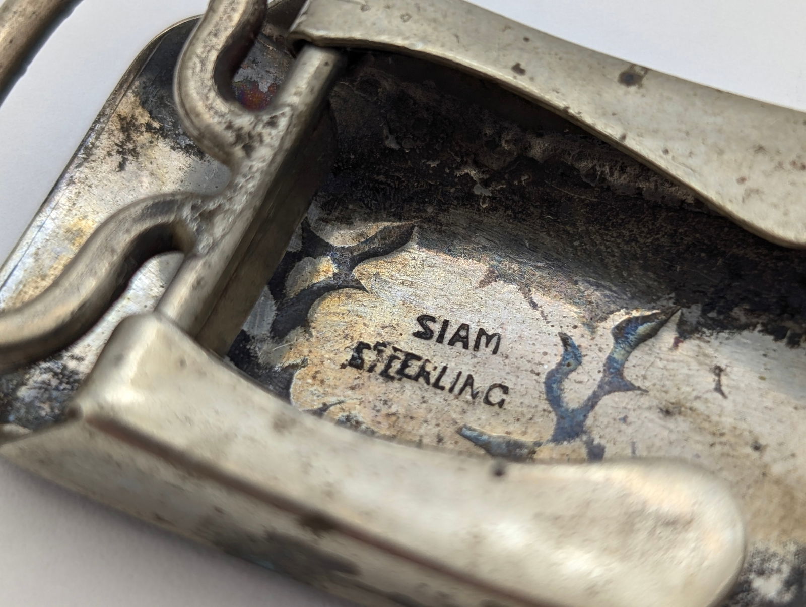 Vintage Sterling Silver Siam Thai Dancer Belt Buckle - 15.64g - 4