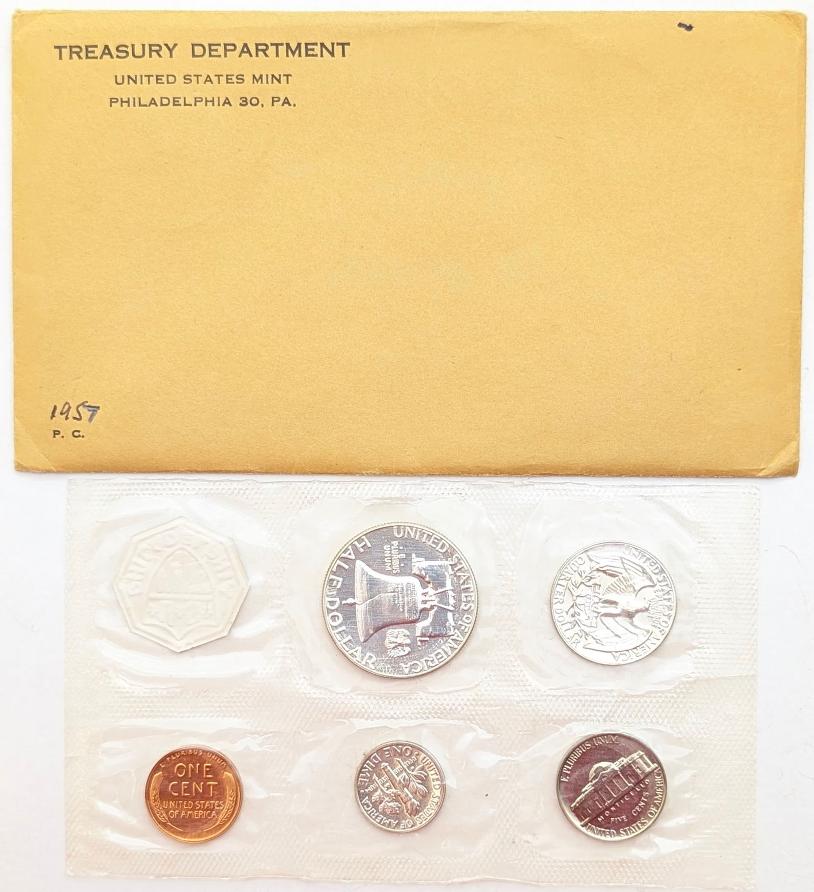 1957 Silver US Mint Proof Set w/ Silver Half, Quarter & Dime - 2