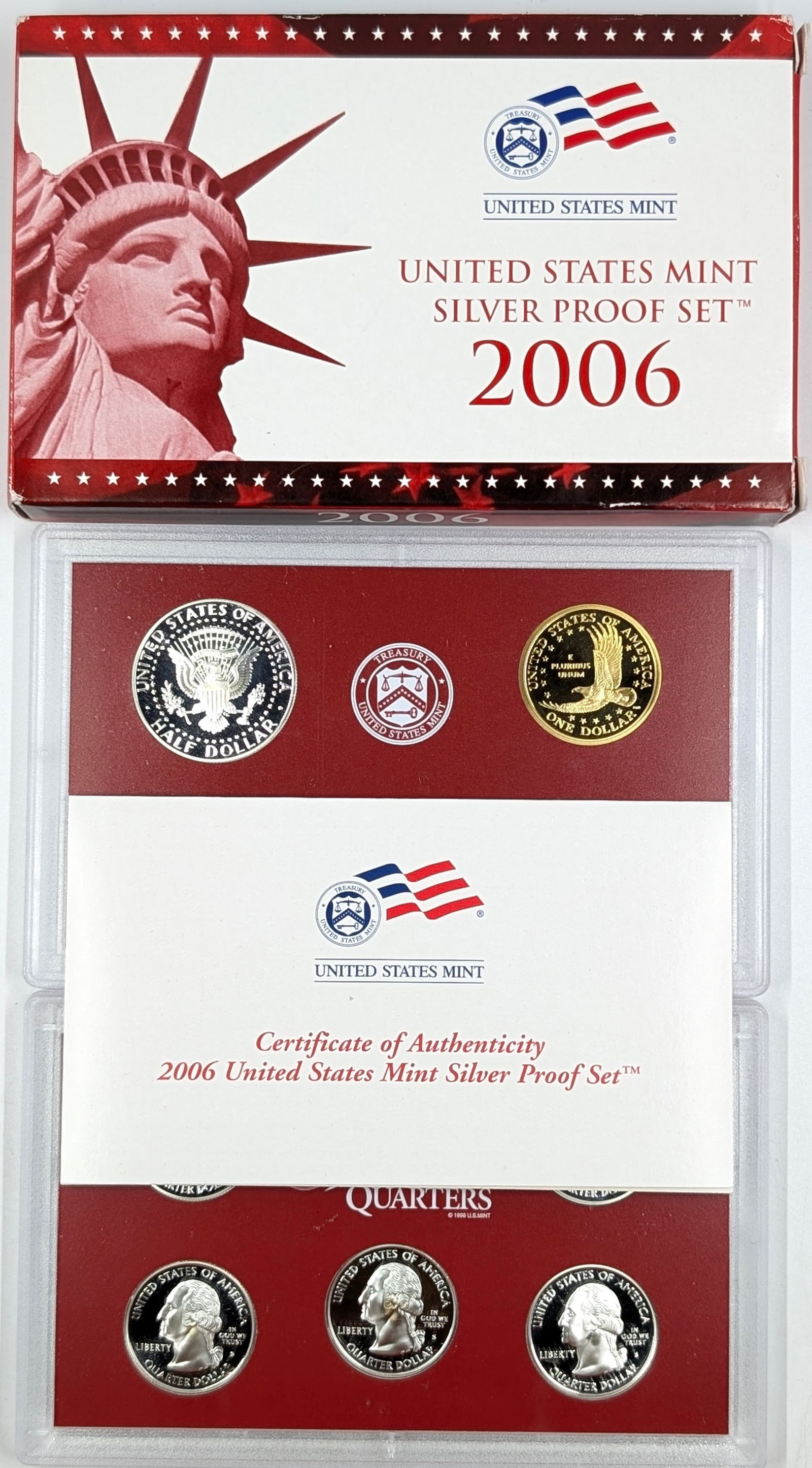 2006 Silver US Mint Proof Set w/ Silver Half, Quarter & Dime w/ COA - 3