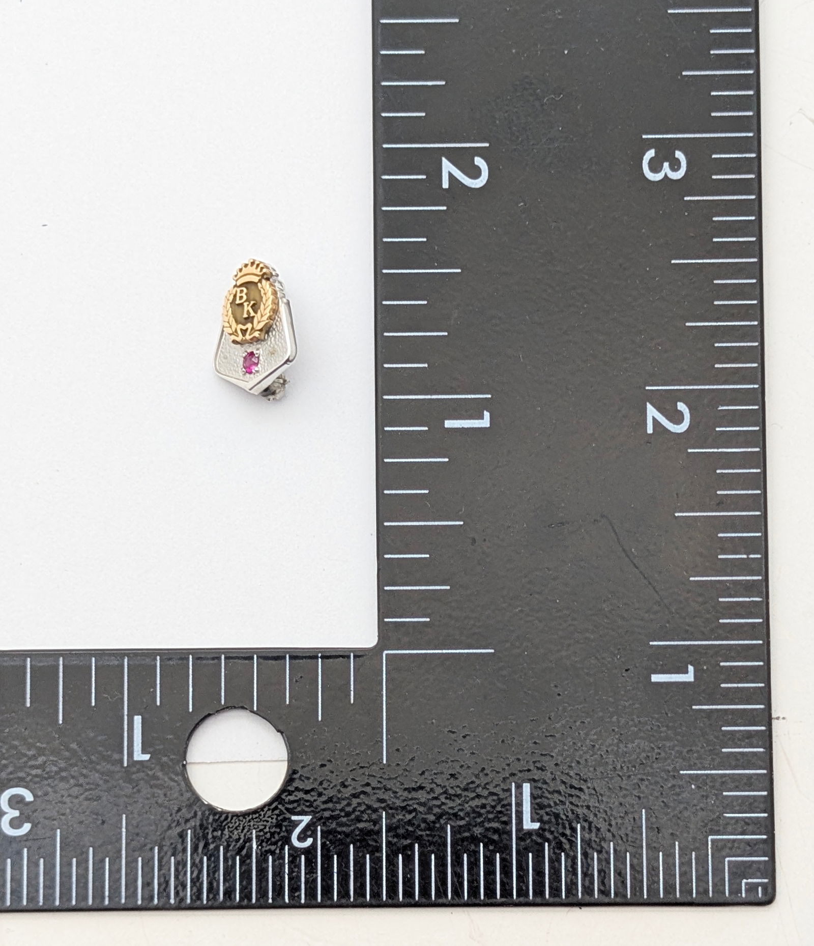 10K Gold "BK" Service Pin Stamped CTO - 1.79g - 4