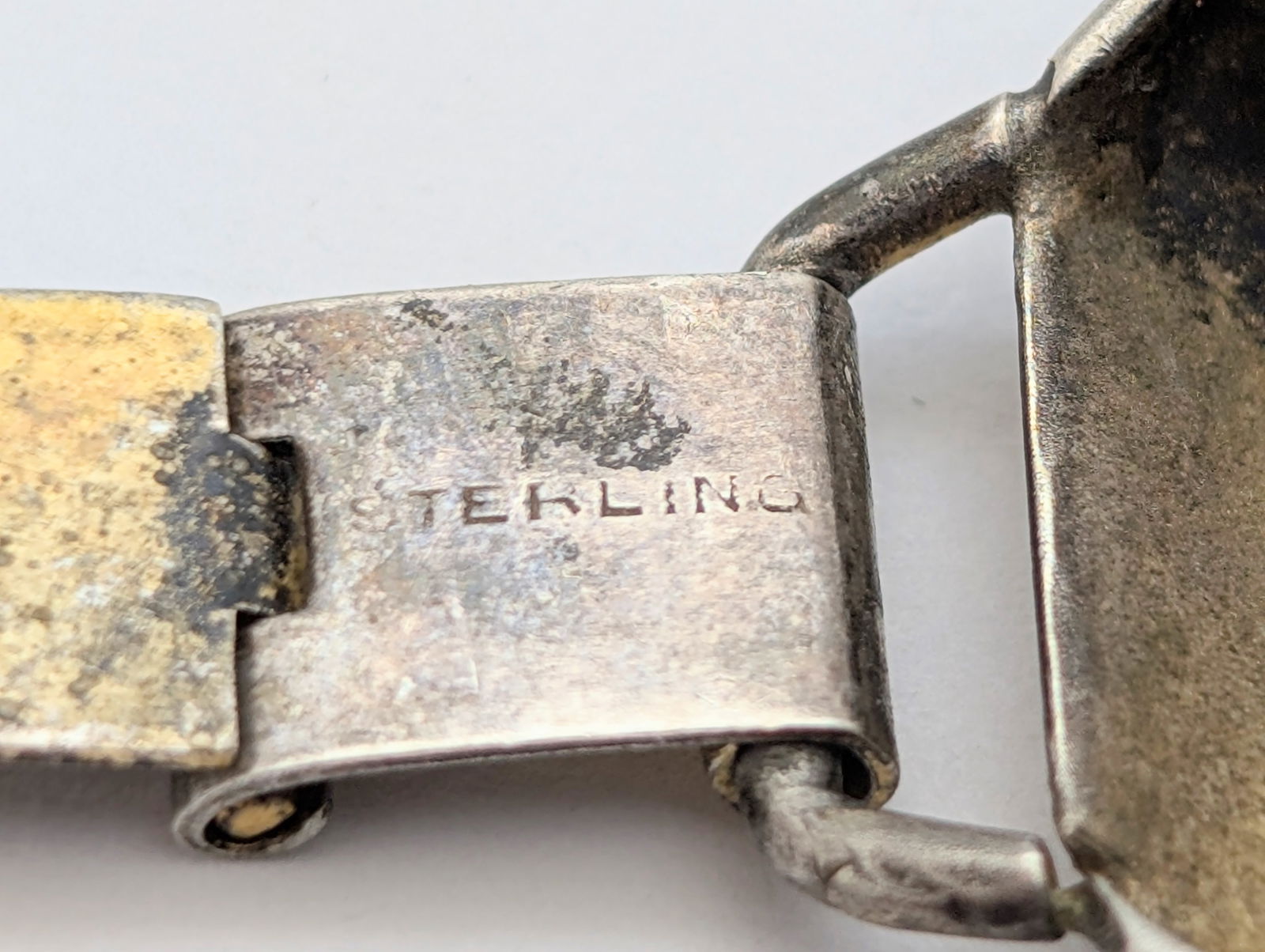 Vintage Gold plated Sterling Silver Red Gem Ladies Bracelet - 4