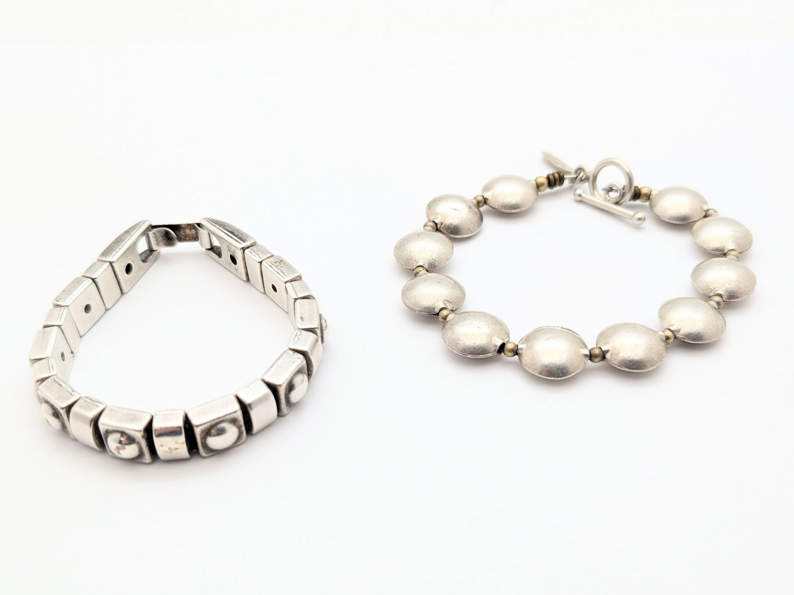 Lot of 2 Costume Silver tone Ladies Bracelets - Heet, Teripelio - 2