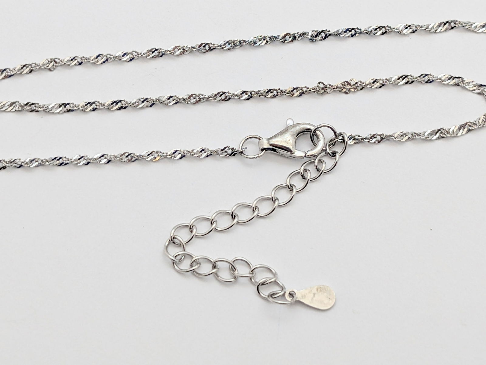 Sterling Silver Decorative Rectangle Ladies Necklace Stamped DK - 5