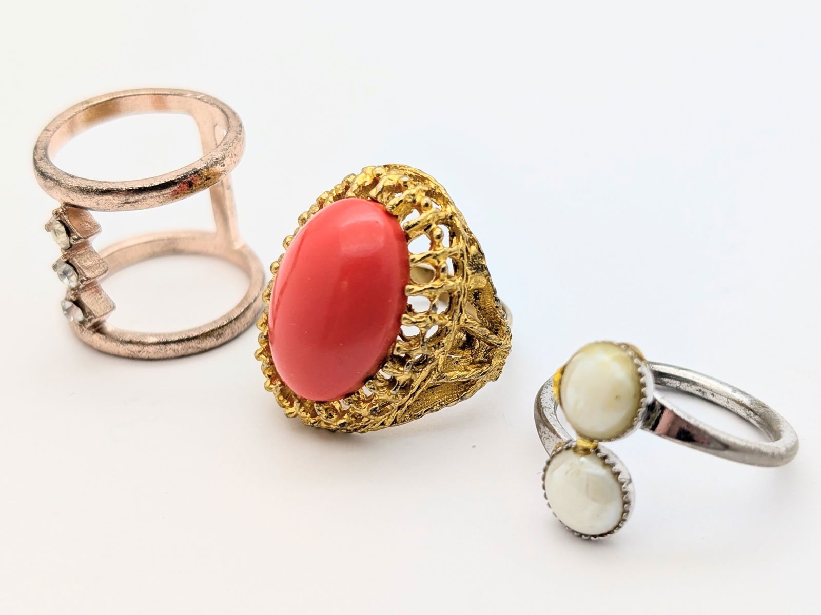 Lot of 7 Costume Ladies Rings - Stacking, Cocktail, etc. - 2