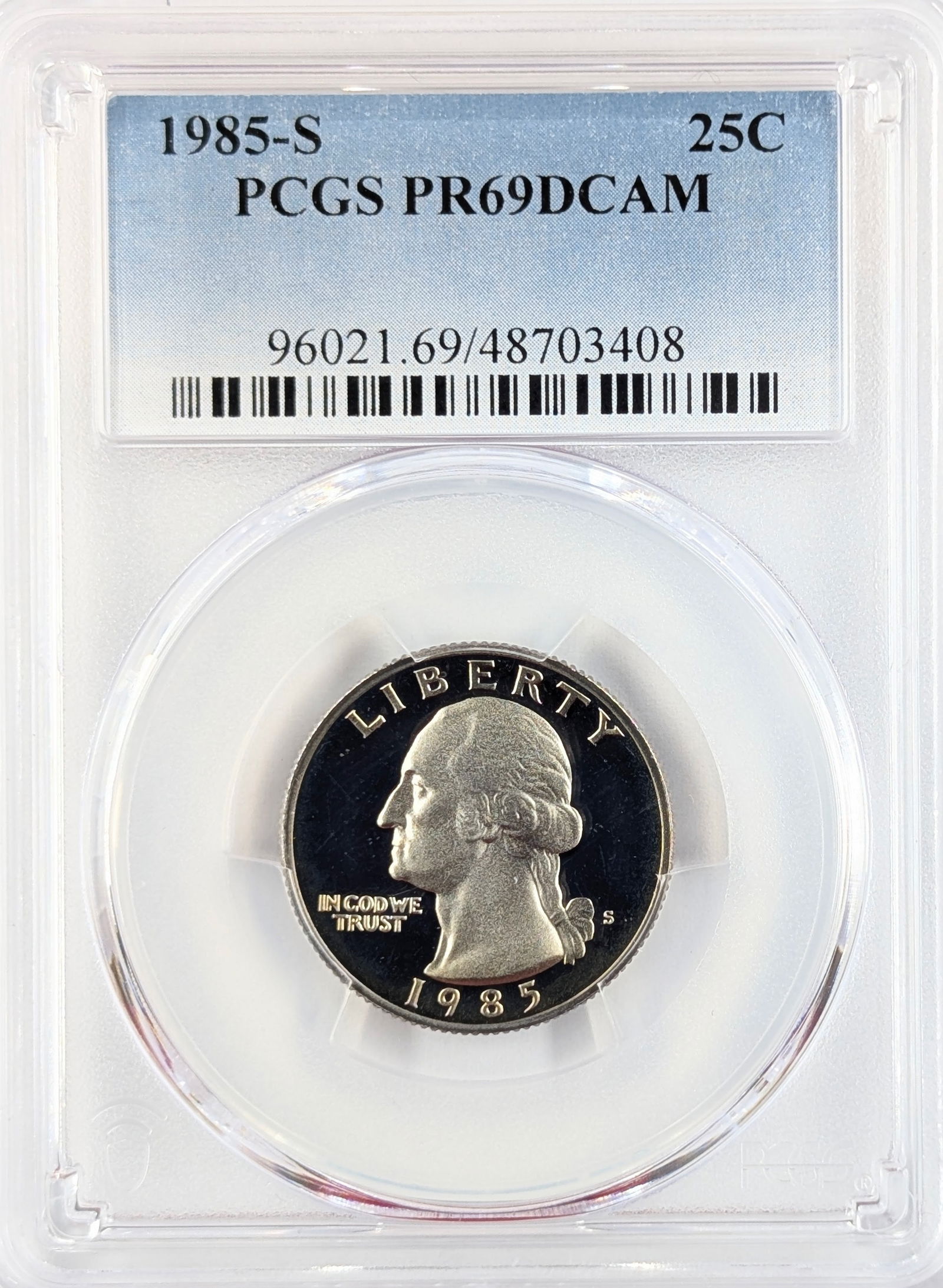 PCGS 1985-S PR69 DCAM Washington Quarter (1 of 2)