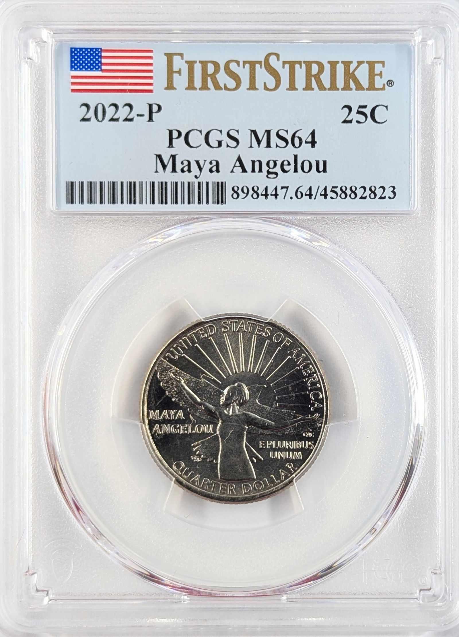 PCGS 2022-S MS64 Maya Angelou Quarter - First Strike: Coin 