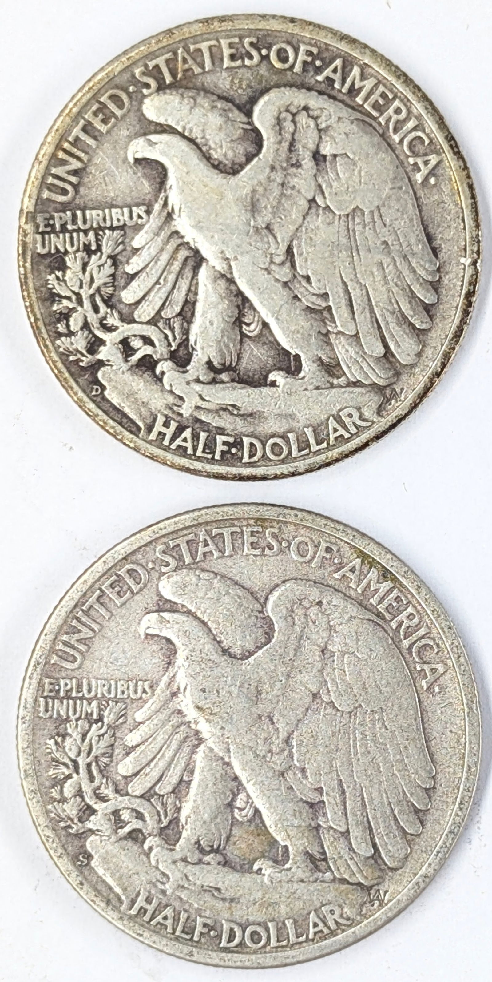 Lot of 2 Silver Walking Liberty Half Dollars - 1946 D/S - 2