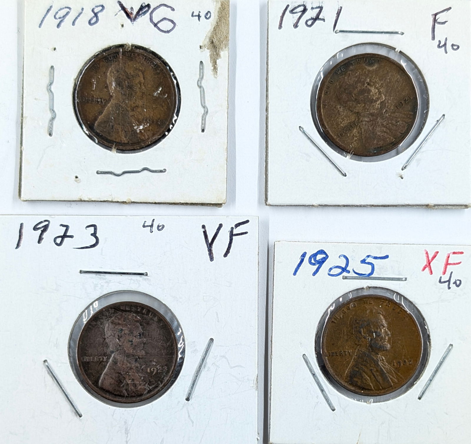 Lot of 4 Wheat Cents - 1918-1925 (1 of 2)