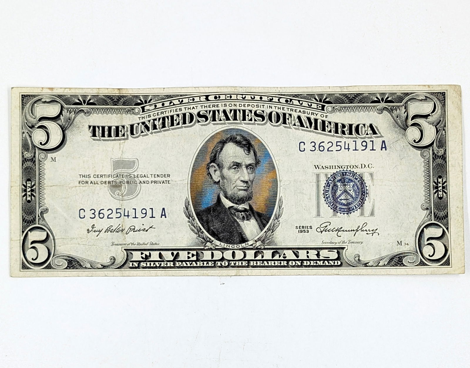 1953 $5 Note - Silver Certificate (1 of 2)