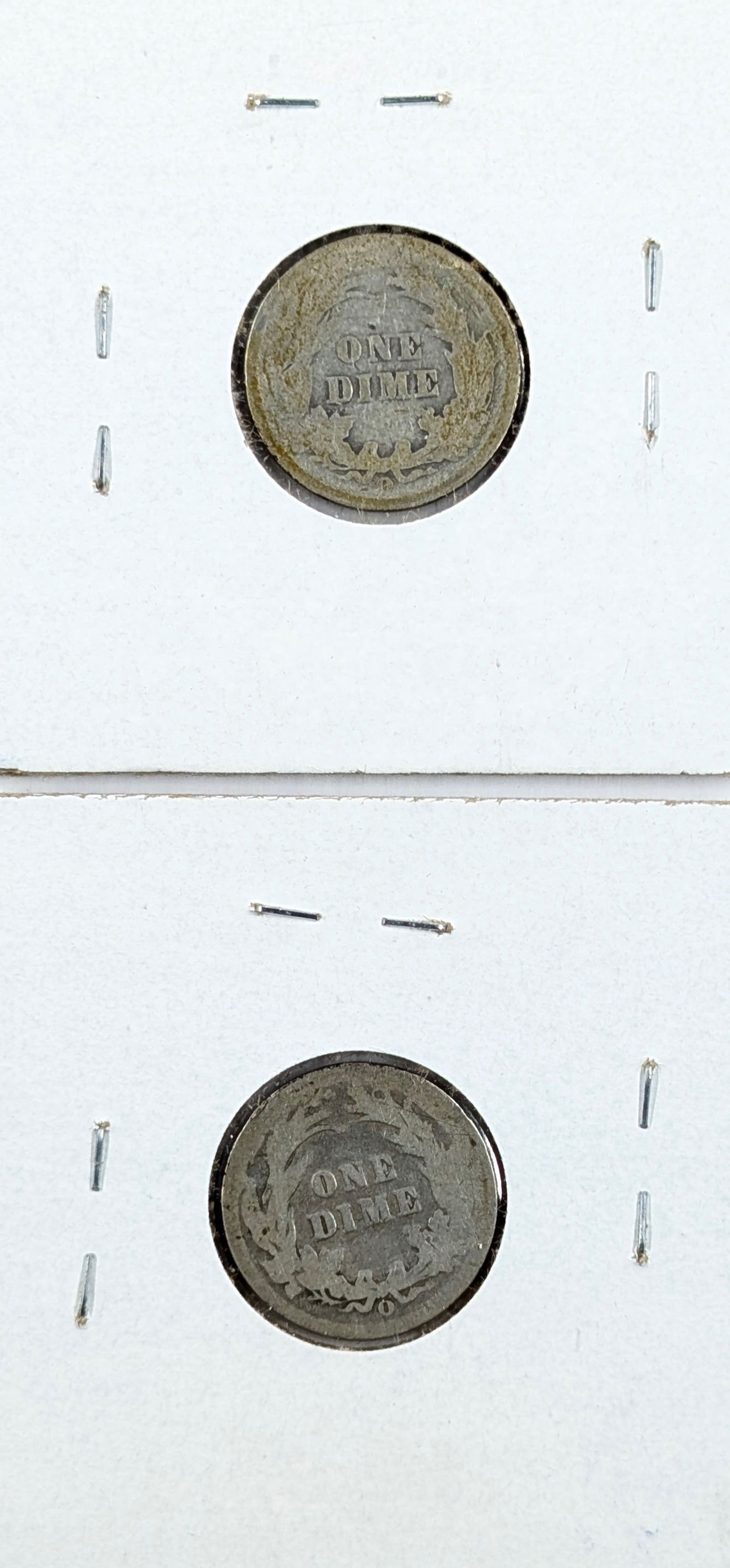 Lot of 2 Silver Barber Dimes - 1898-O, 1899-O - 2