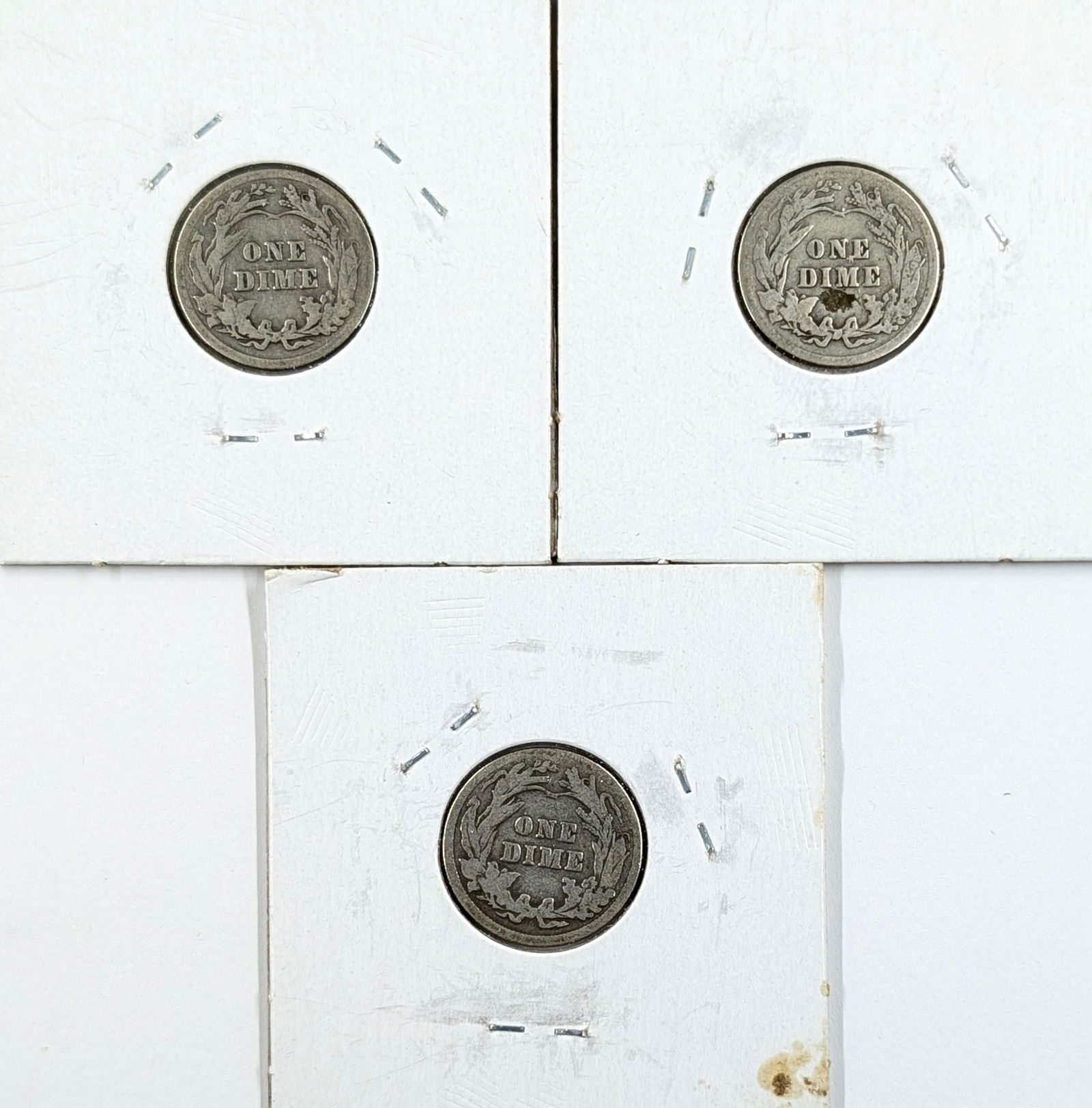 Lot of 3 Silver Mercury Dimes - 1912, 1913, 1914 - 2