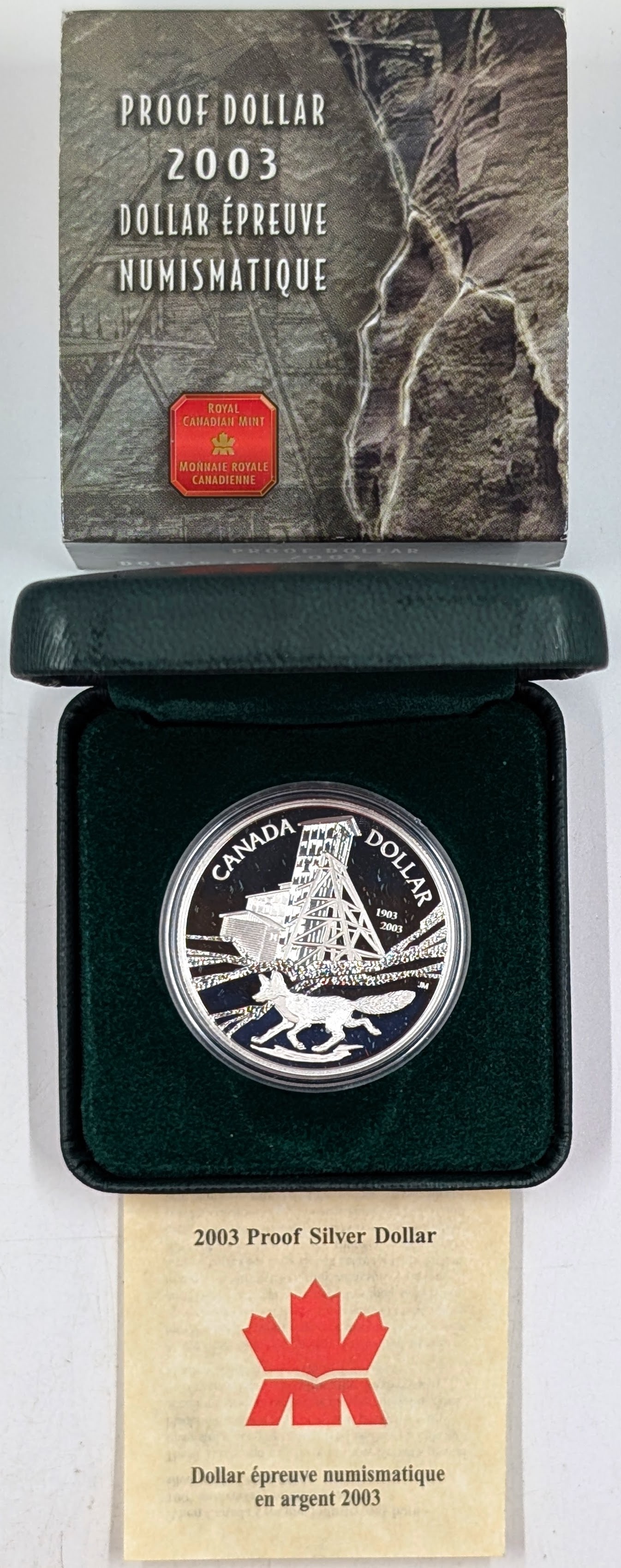2003 Canada Silver Proof $1 - 100th Anniversary of the Cobalt Silver Discovery (1 of 3)
