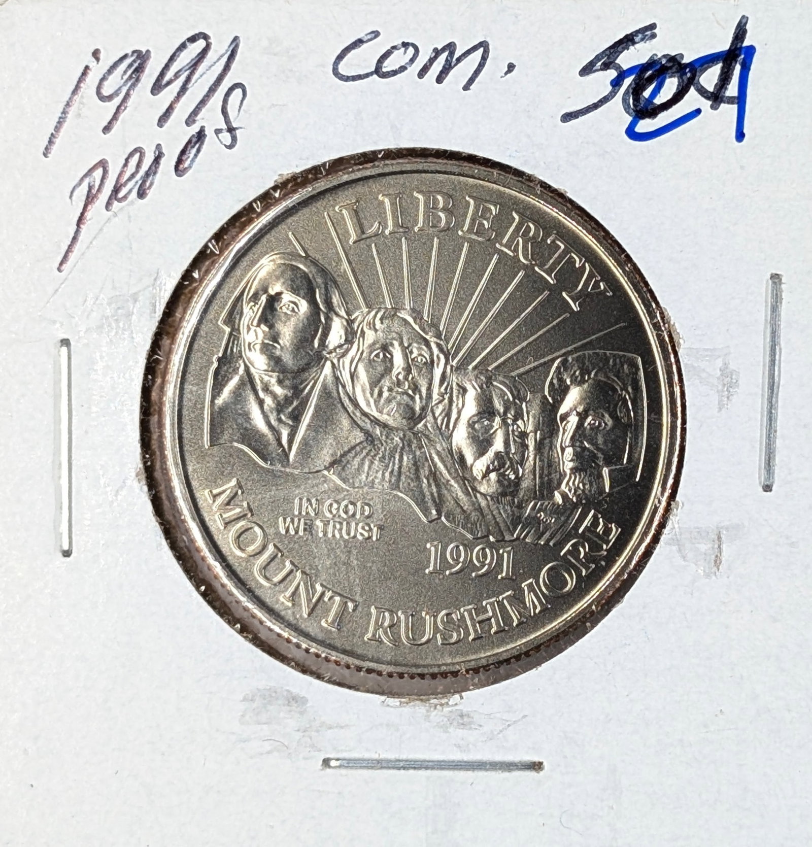 1991-D Mount Rushmore Half Dollar - Proof: Commemorative