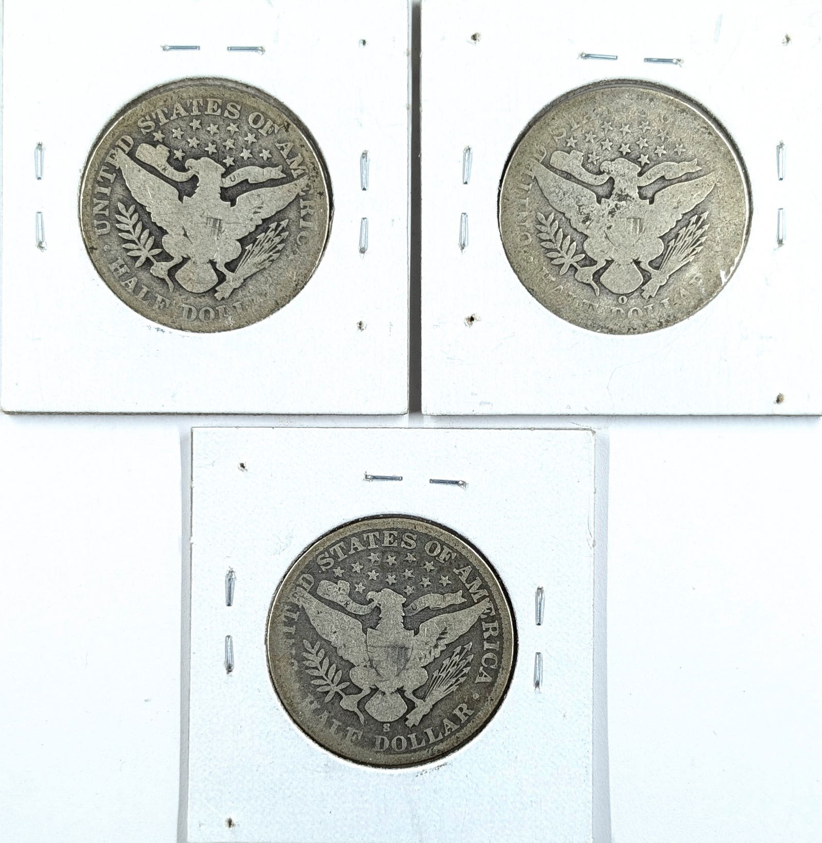 Lot of 3 Silver Barber Quarters - 1903 P/S/O - 2