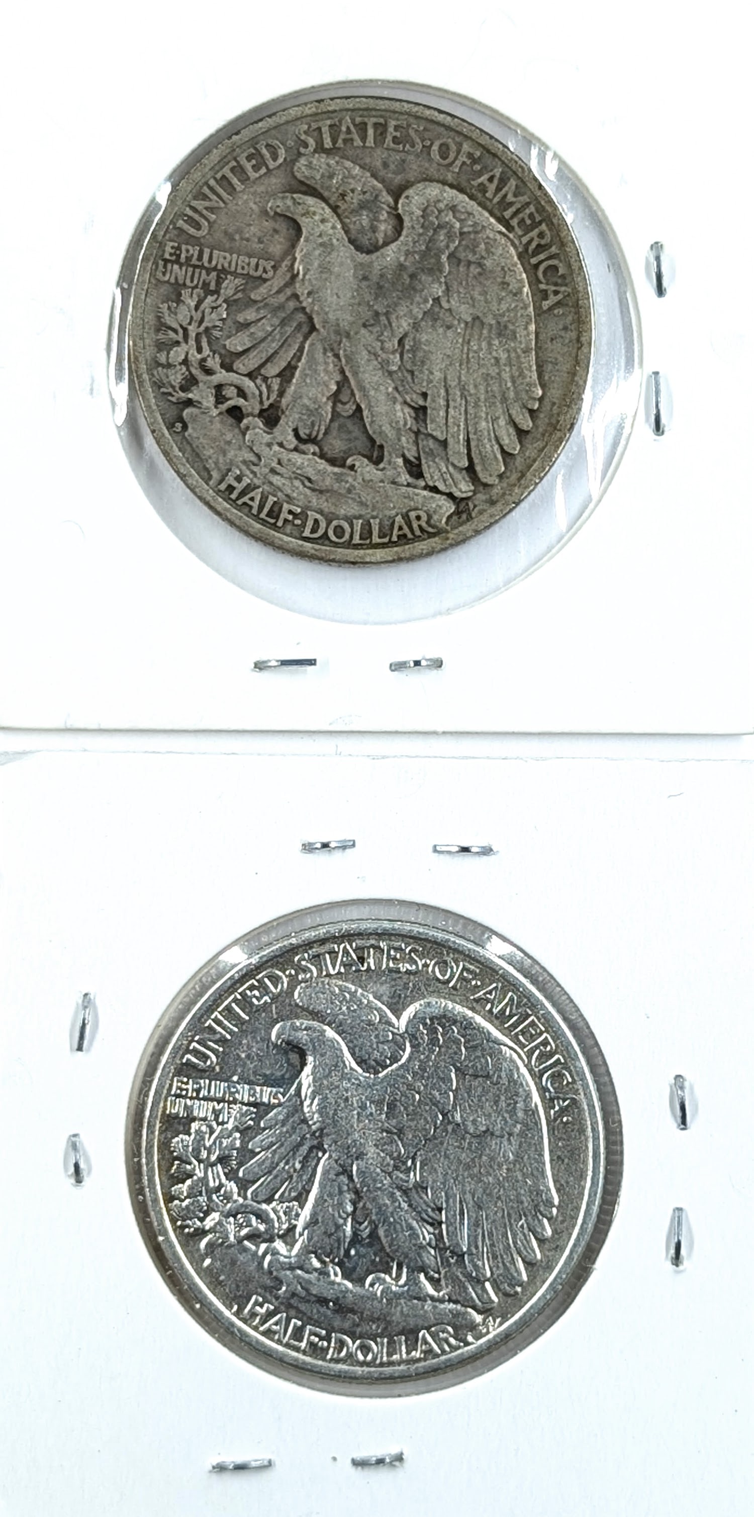 Lot of 2 Silver Walking Liberty Half Dollars - 1941, 1942 AU - 2