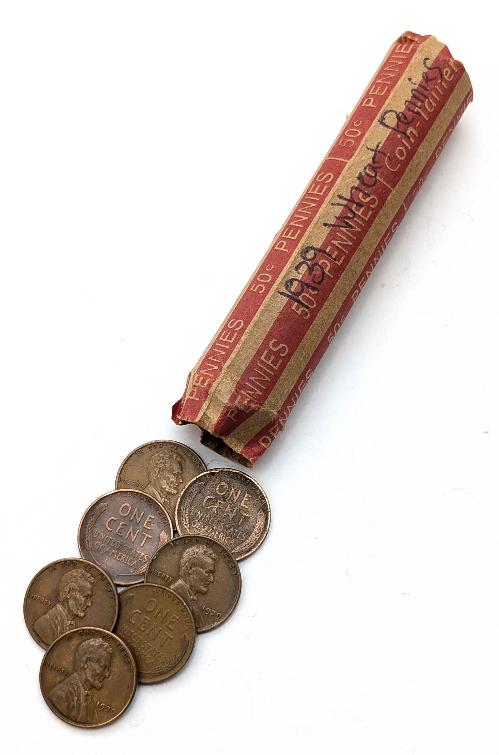 Roll of 50 - 1939 Wheat Cents: Coin 