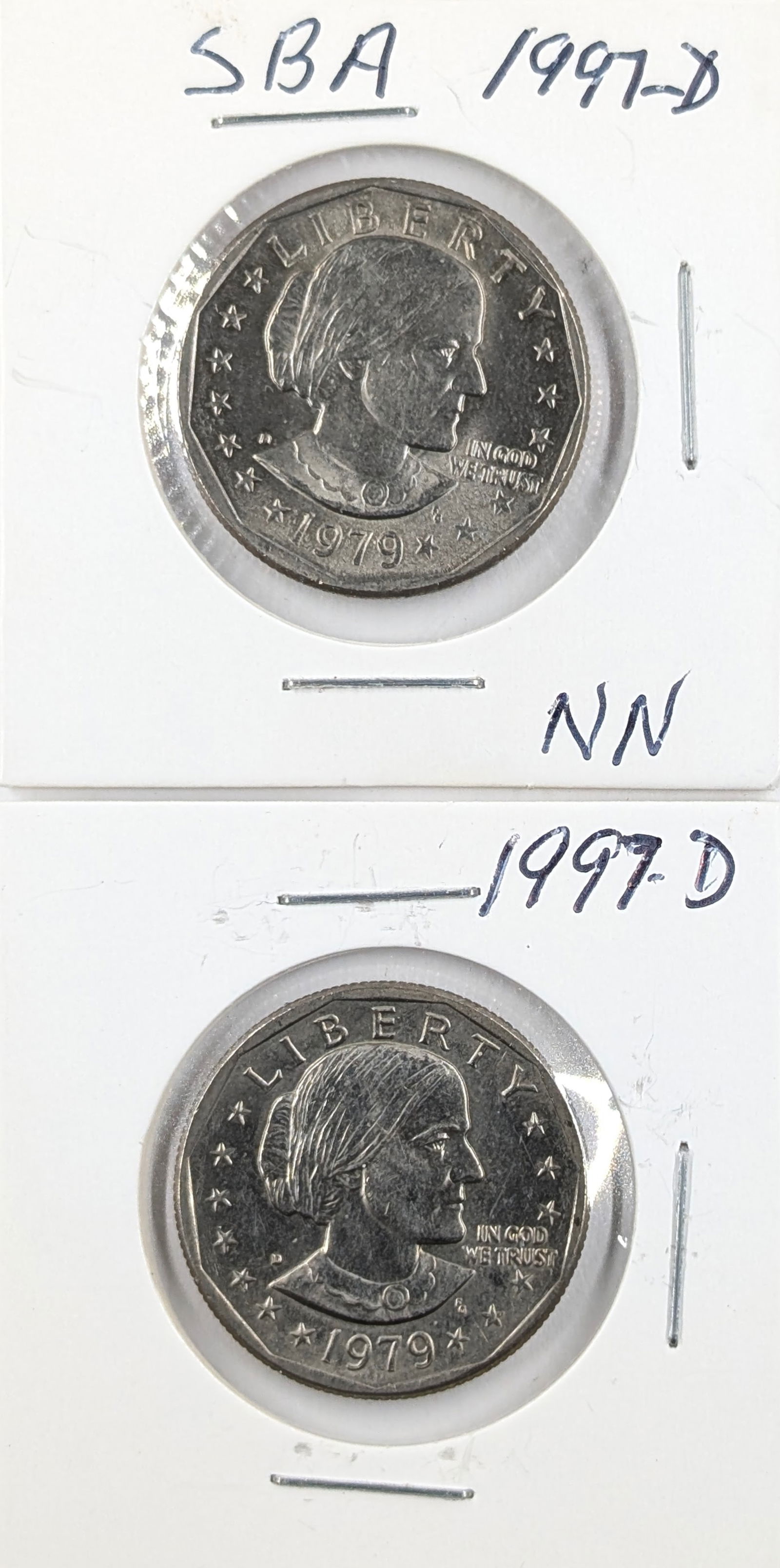 Lot of 2 Susan B. Anthony Dollars - Both 1997-D (1 of 2)