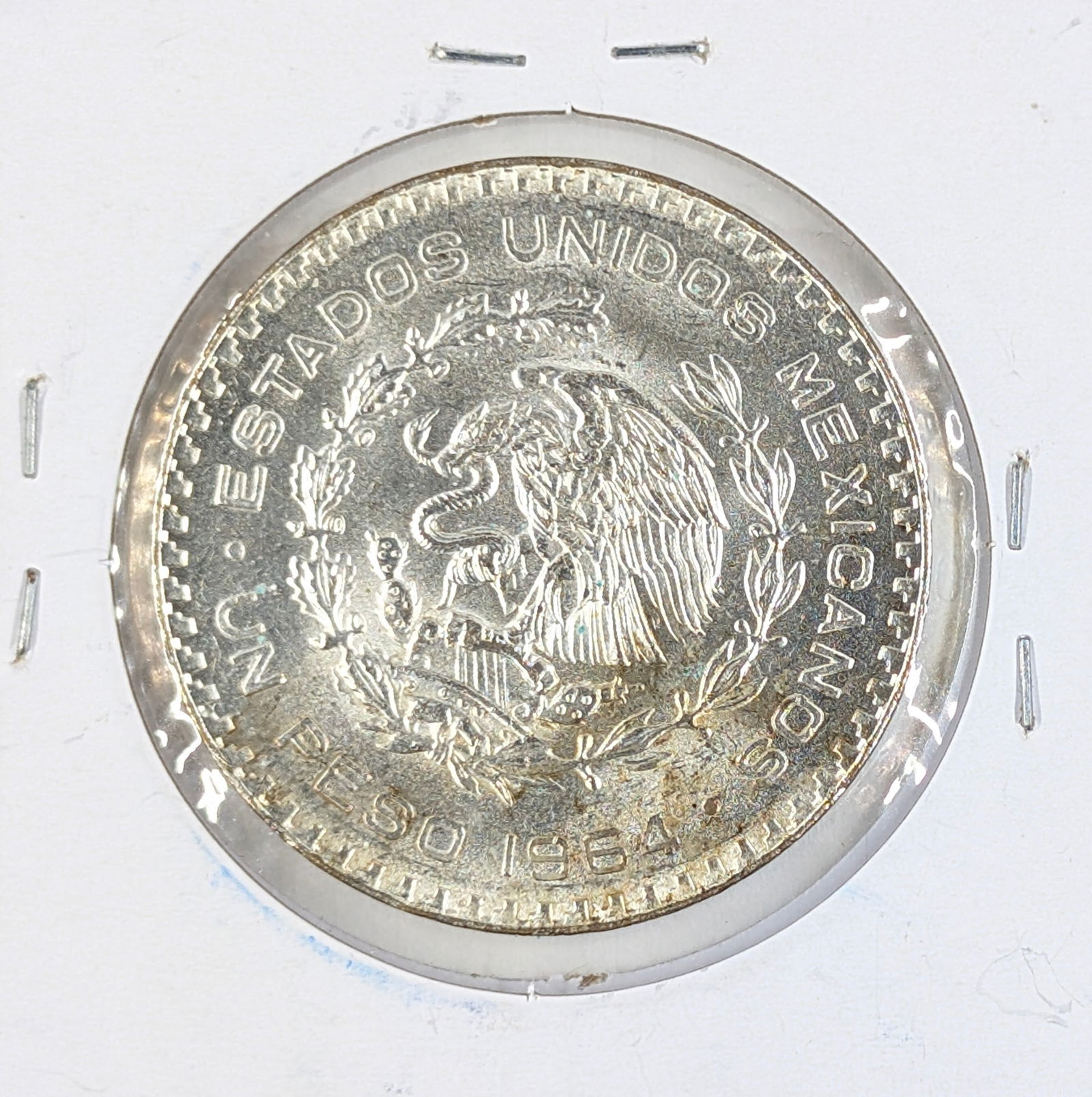 1964 Silver Mexico 1 Peso "Tepalcate" - 2