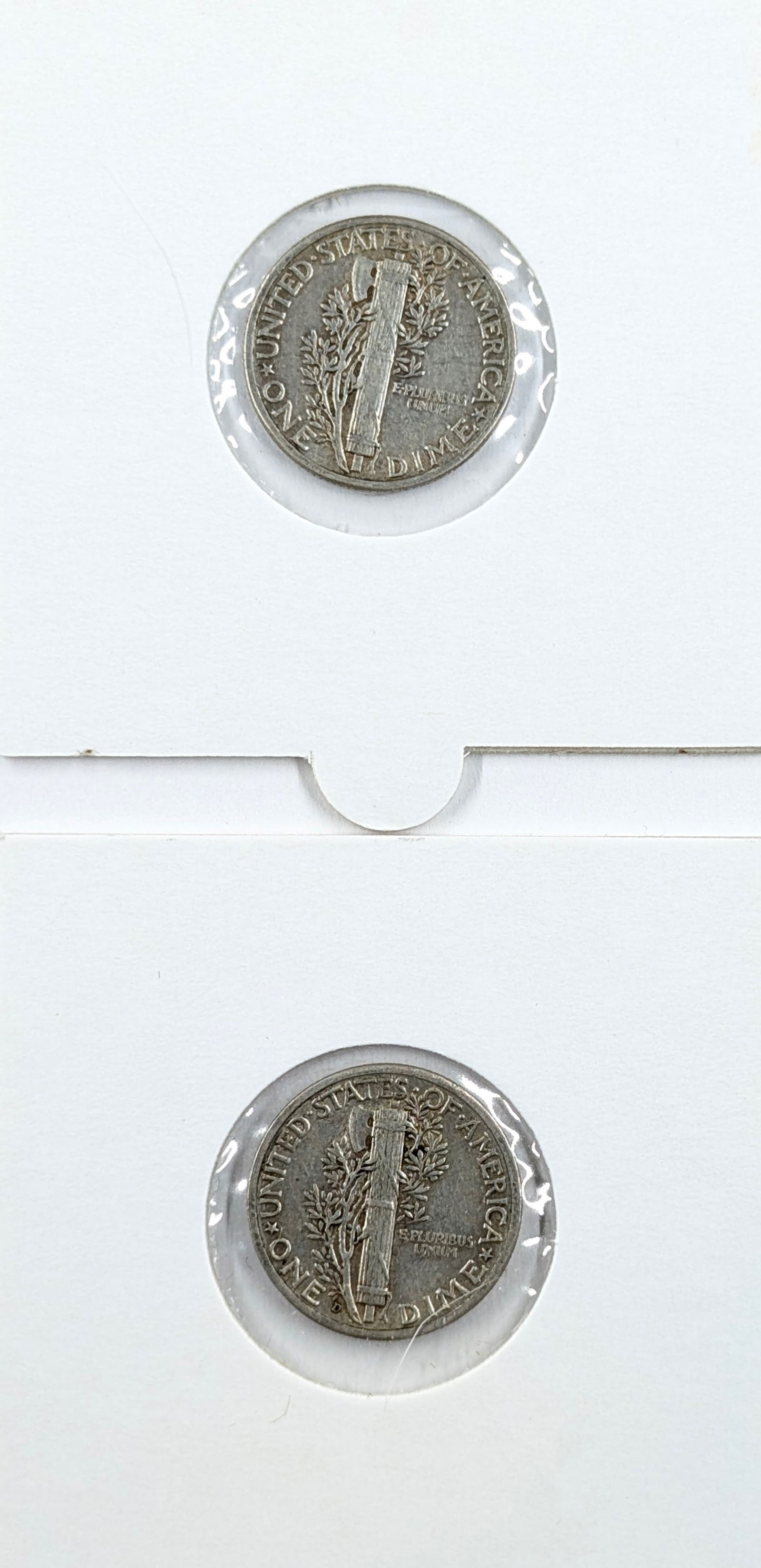 Lot of 2 Silver Mercury Dimes - 1944 P/D - 2