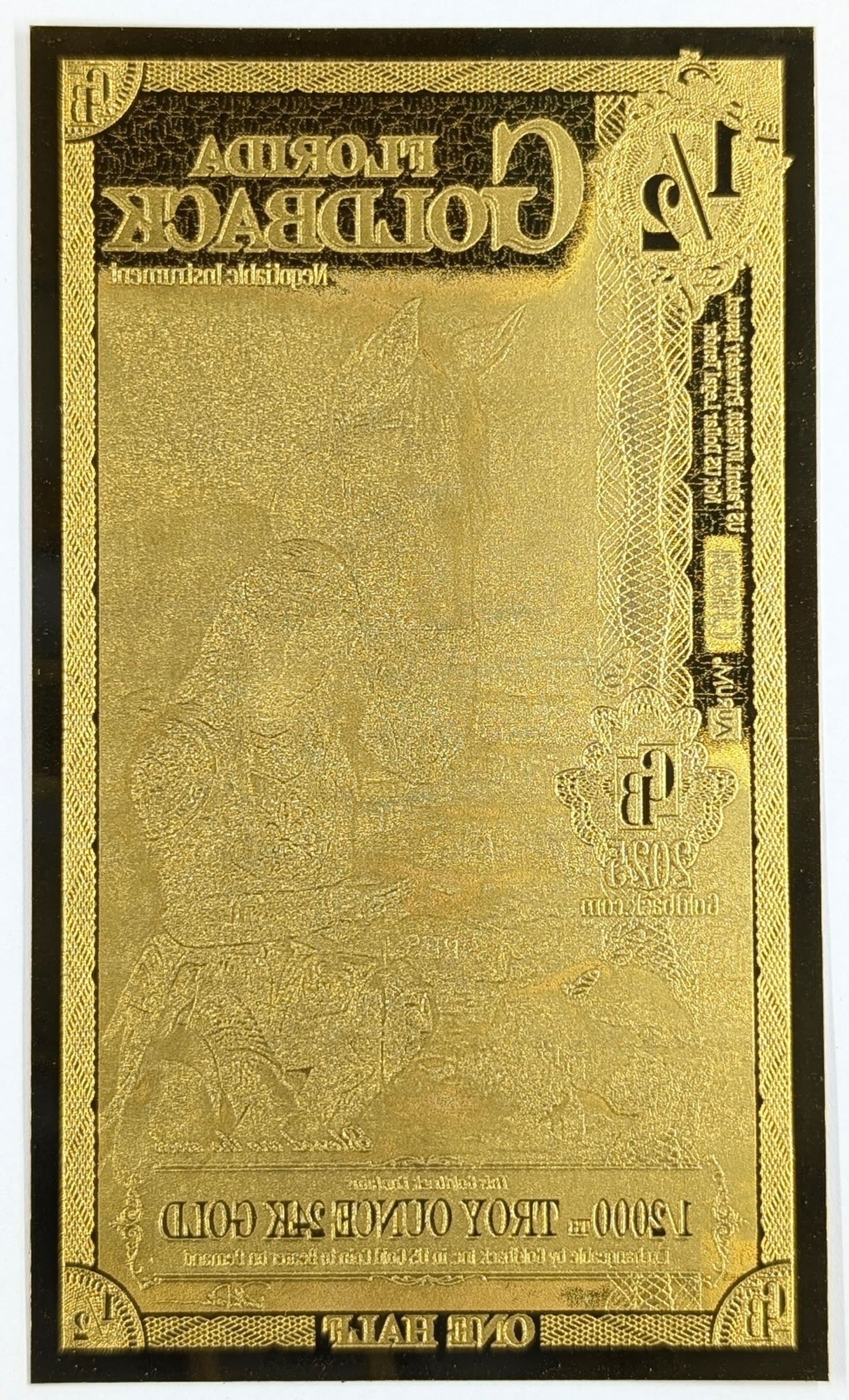 2025 1/2 Florida Goldback 1/2000th Troy Ounce 24K Gold - 2
