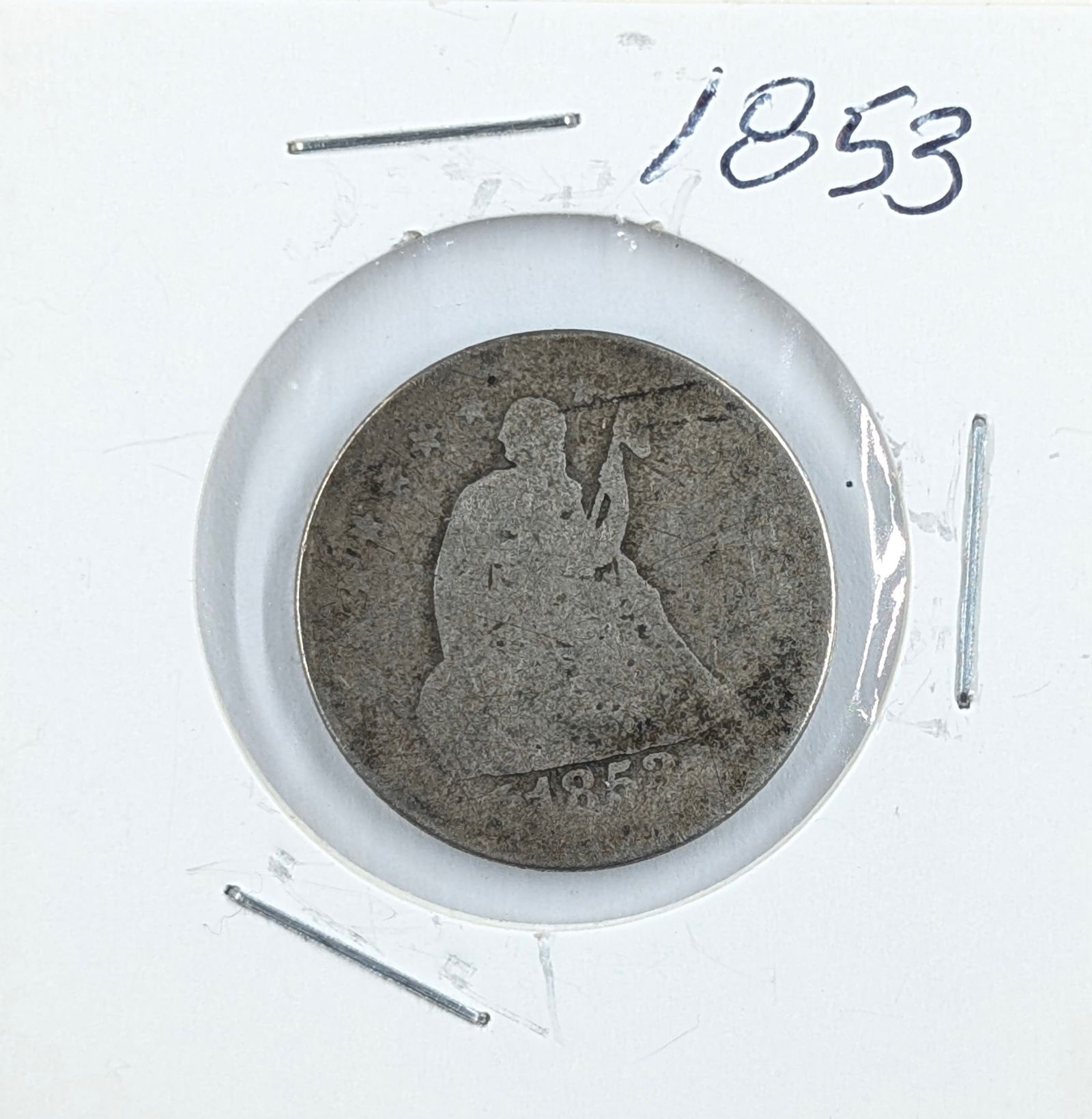 1853 Silver Seated Liberty Quarter - Rays (1 of 2)