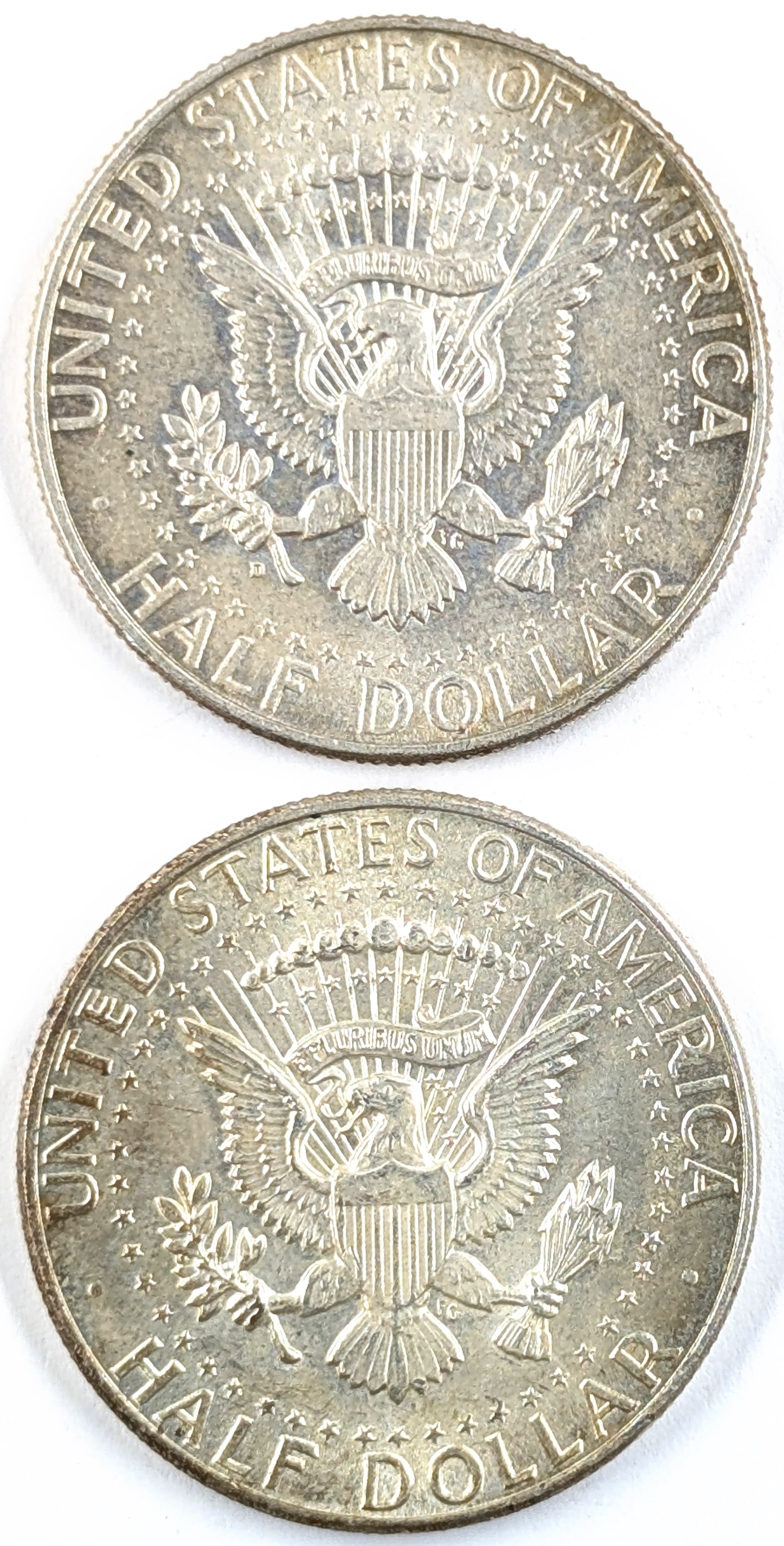 Lot of 2 Silver 1964 John F Kennedy Half Dollars - 2