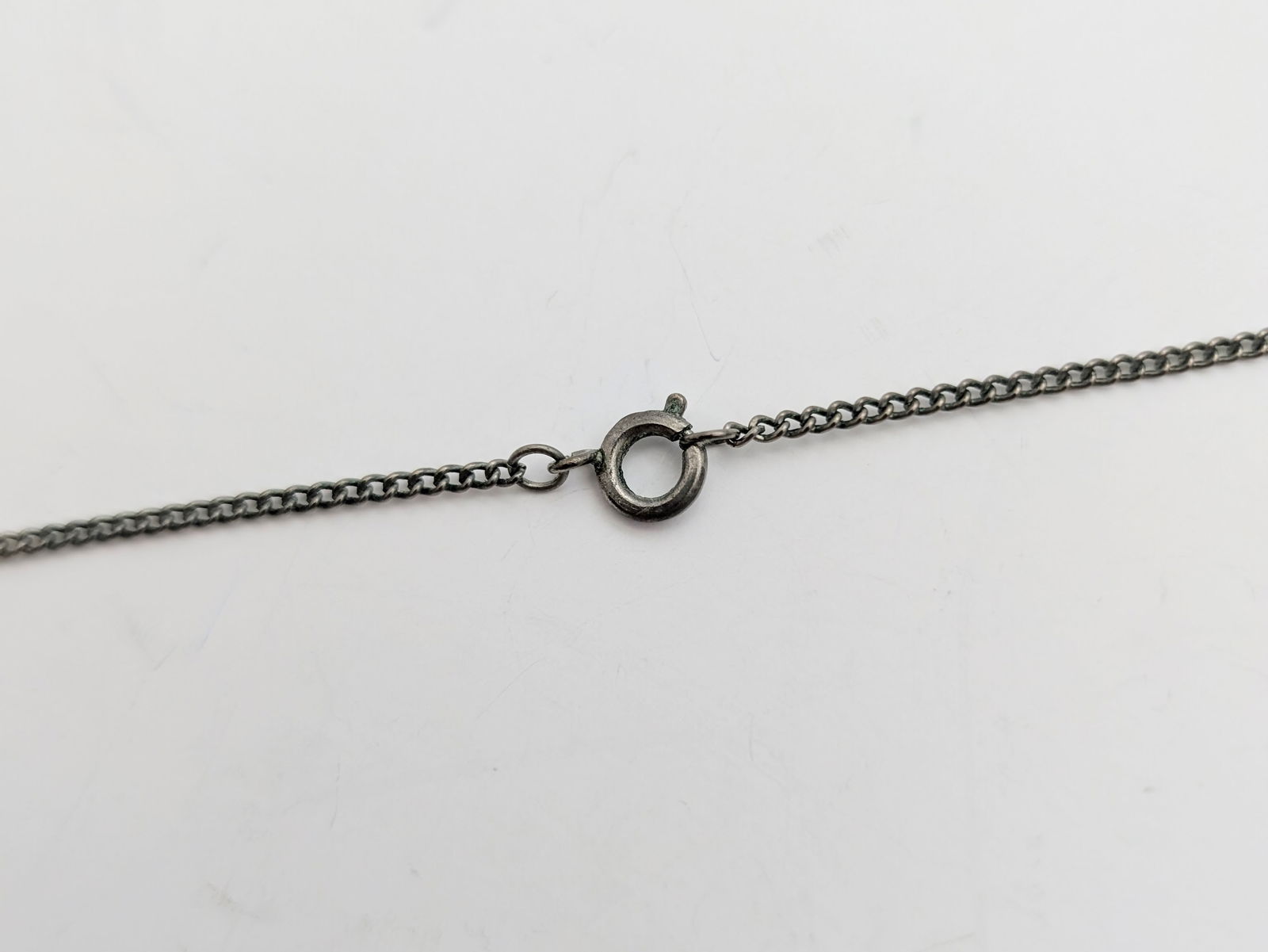 Vintage Sterling Silver Filigree Teal Cross Ladies Necklace Stamped Roma - 3