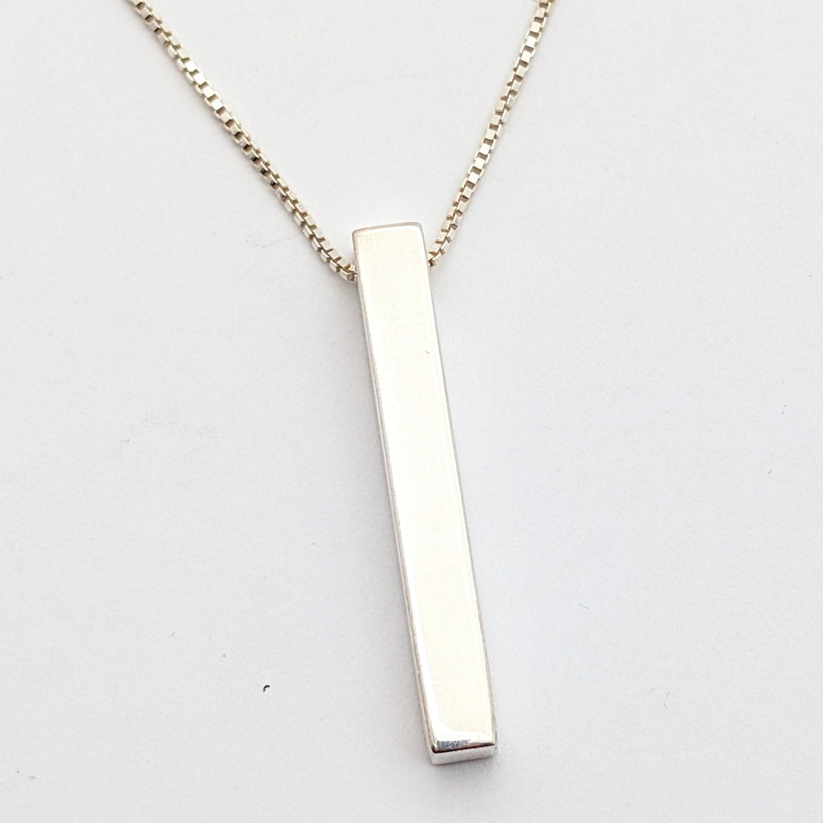 Sterling Silver Geometric Pendant Ladies Necklace - 3