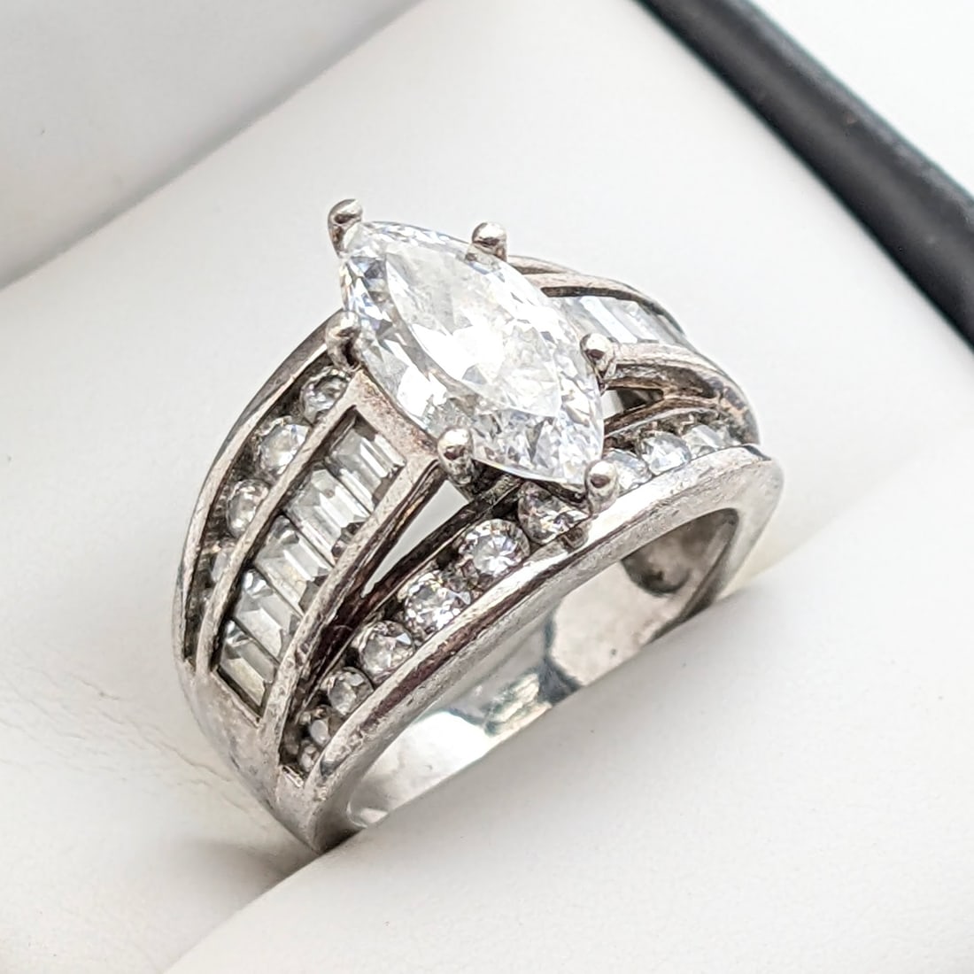 Sterling Silver Cubic Zirconia Ladies Ring - 2