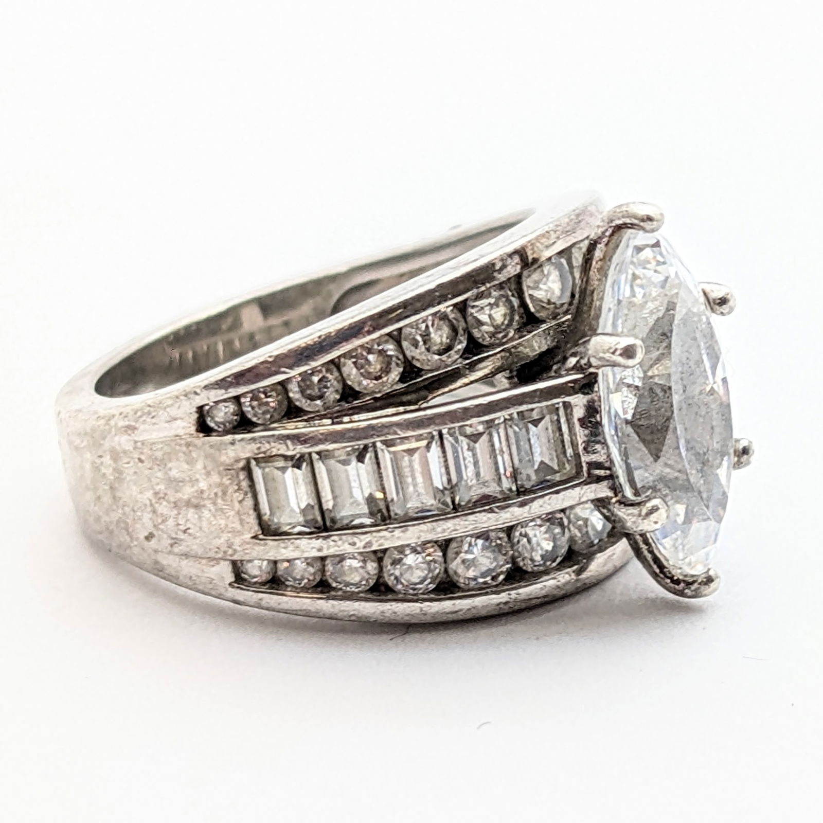 Sterling Silver Cubic Zirconia Ladies Ring - 5